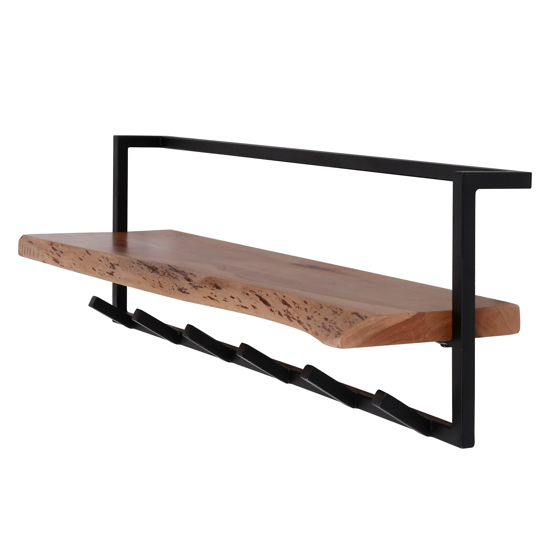 Kapstok Air Solid hoedenplank 6 haken / Massief acacia – afbeelding 4
