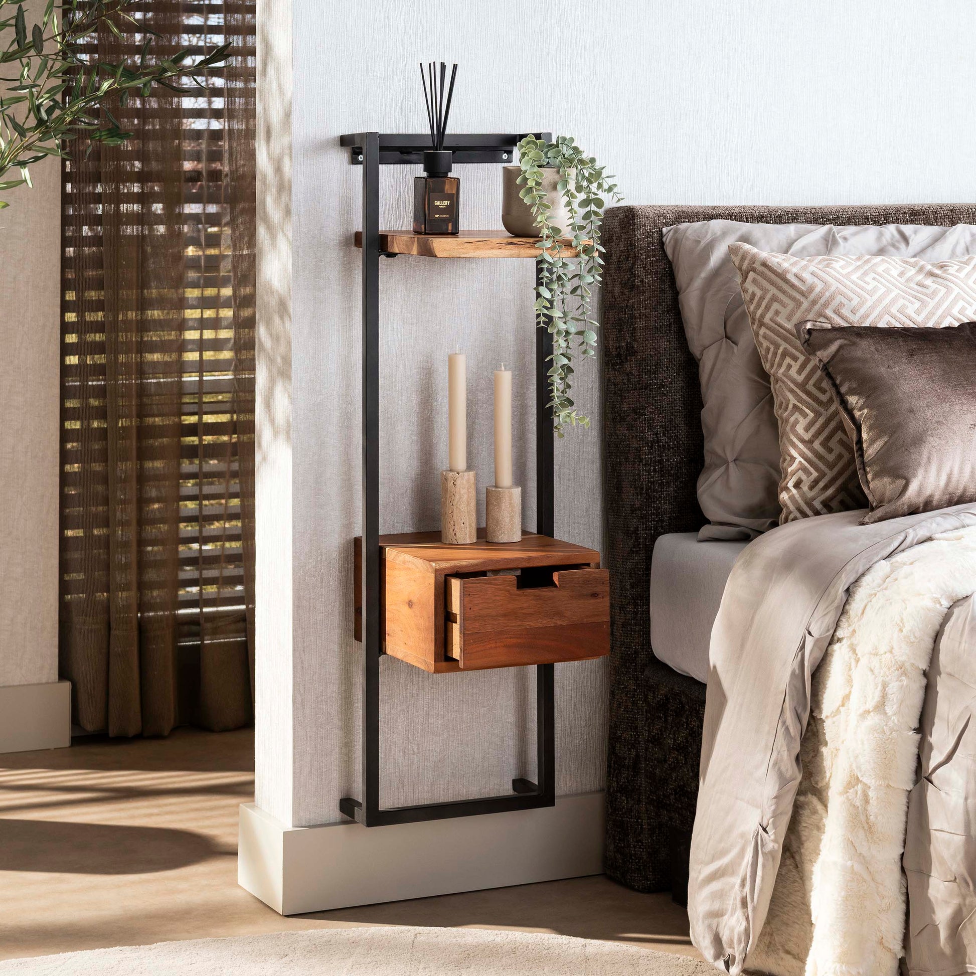 Nachtkastje Air Solid XS 1 lade / Massief acacia – afbeelding 2