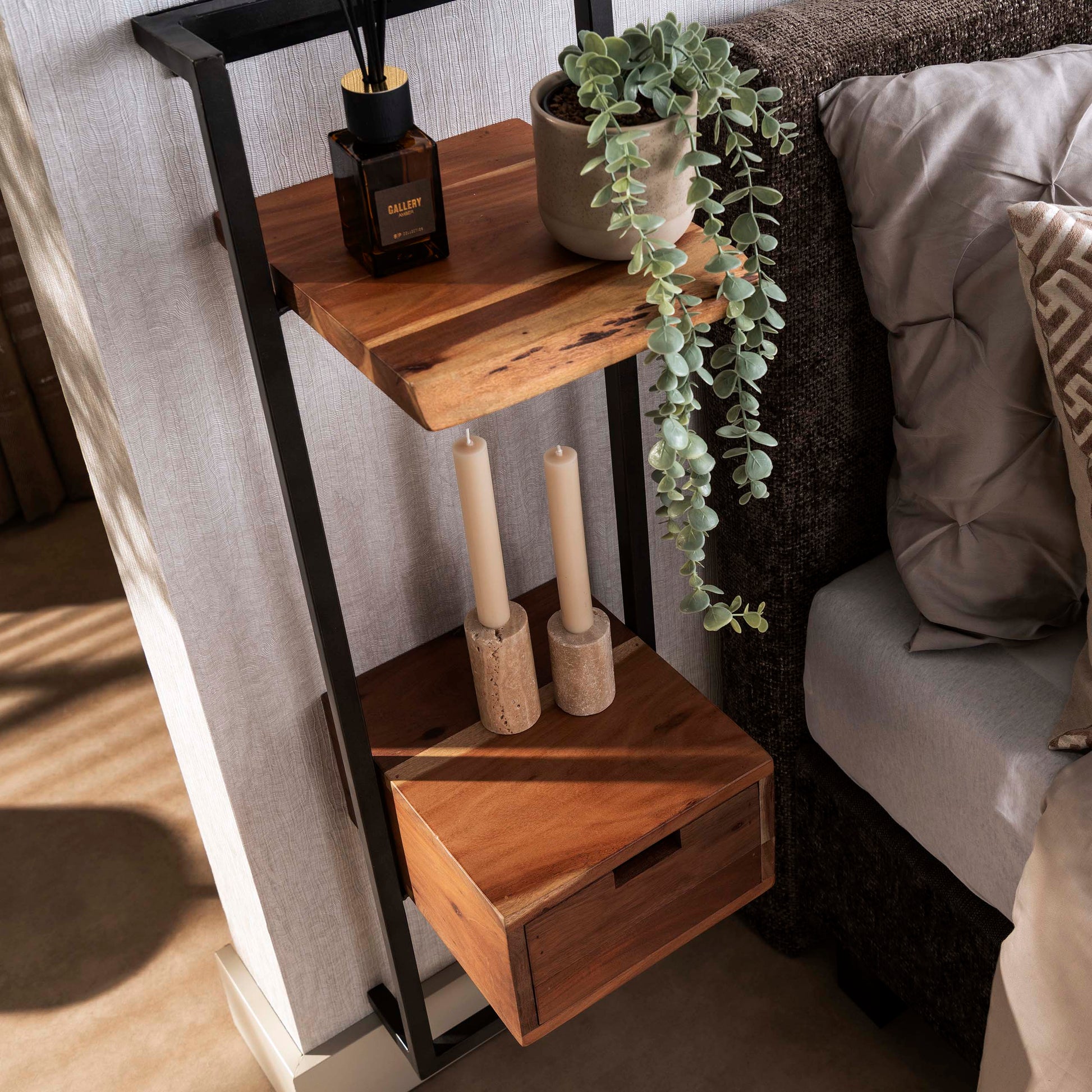 Nachtkastje Air Solid XS 1 lade / Massief acacia – afbeelding 3