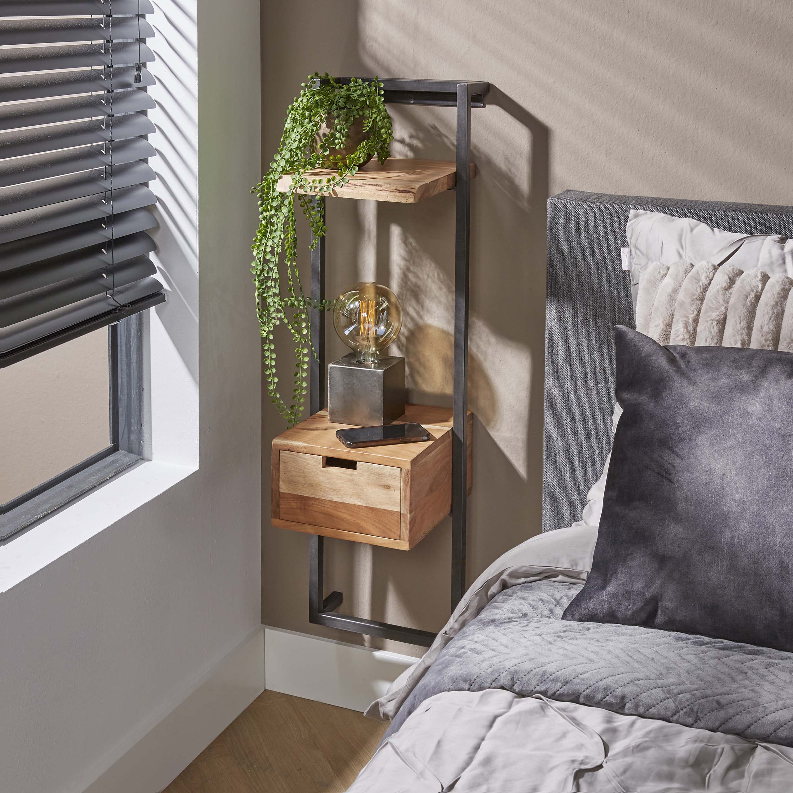 Nachtkastje Air Solid XS 1 lade / Massief acacia – afbeelding 4