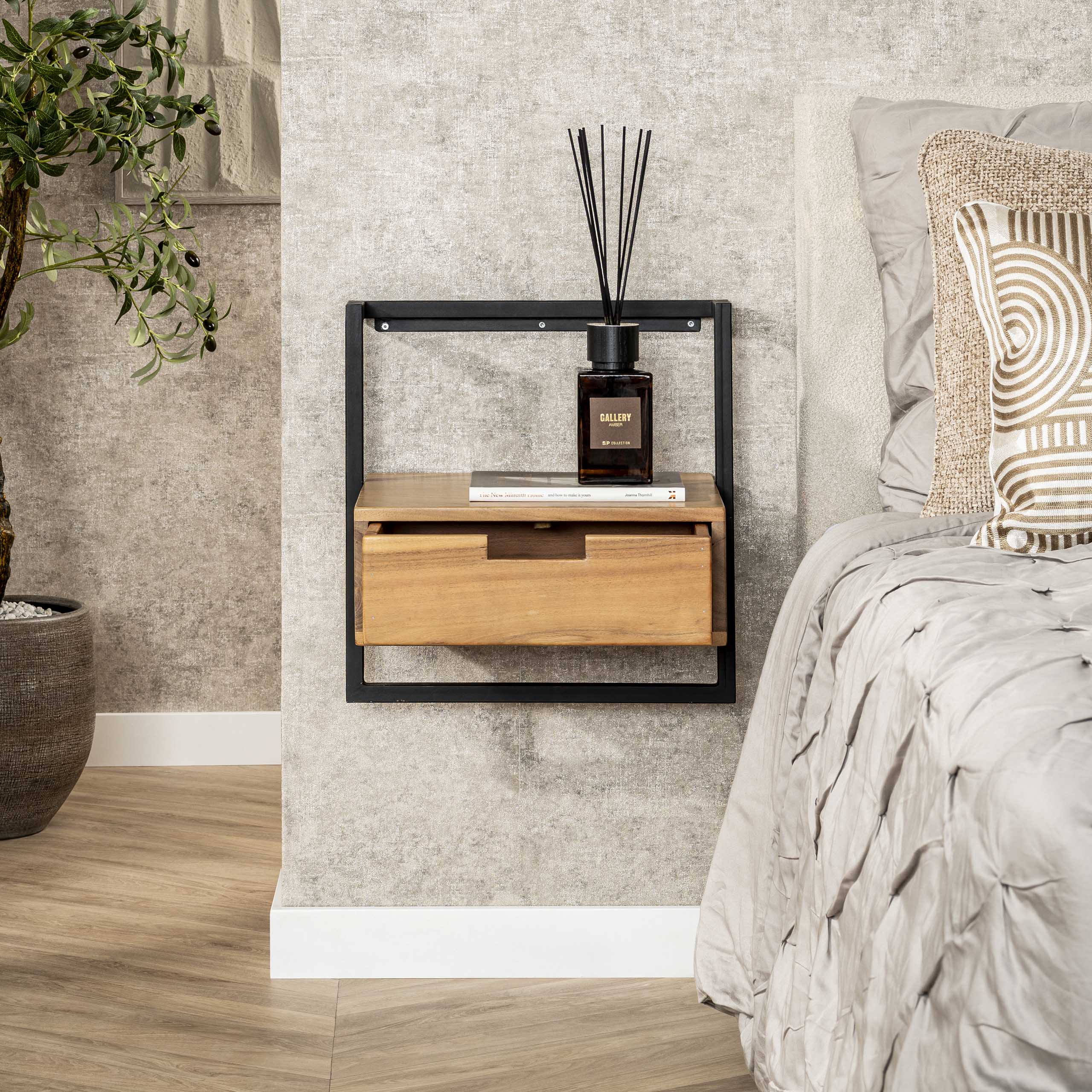 Nachtkastje Air Solid 1 lade / Massief acacia – afbeelding 2