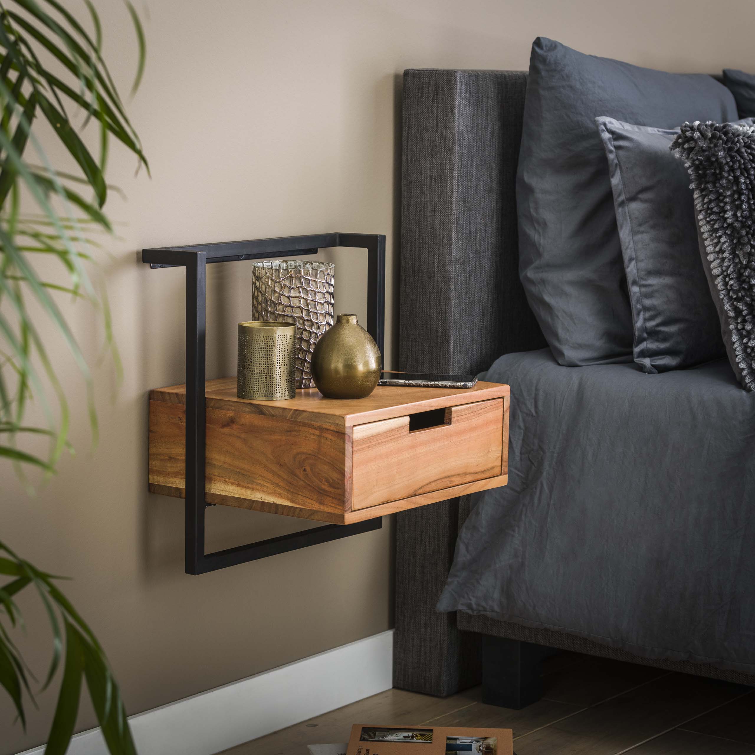 Nachtkastje Air Solid 1 lade / Massief acacia – afbeelding 4