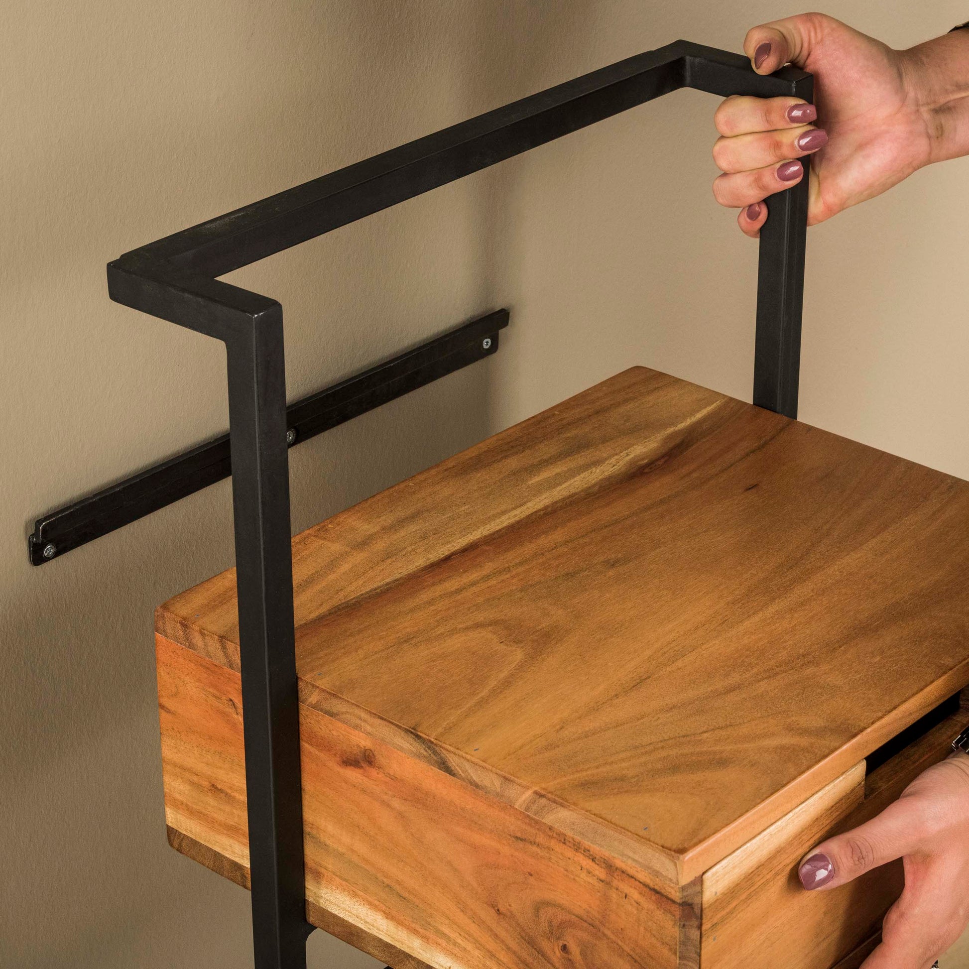 Nachtkastje Air Solid 1 lade / Massief acacia – afbeelding 6