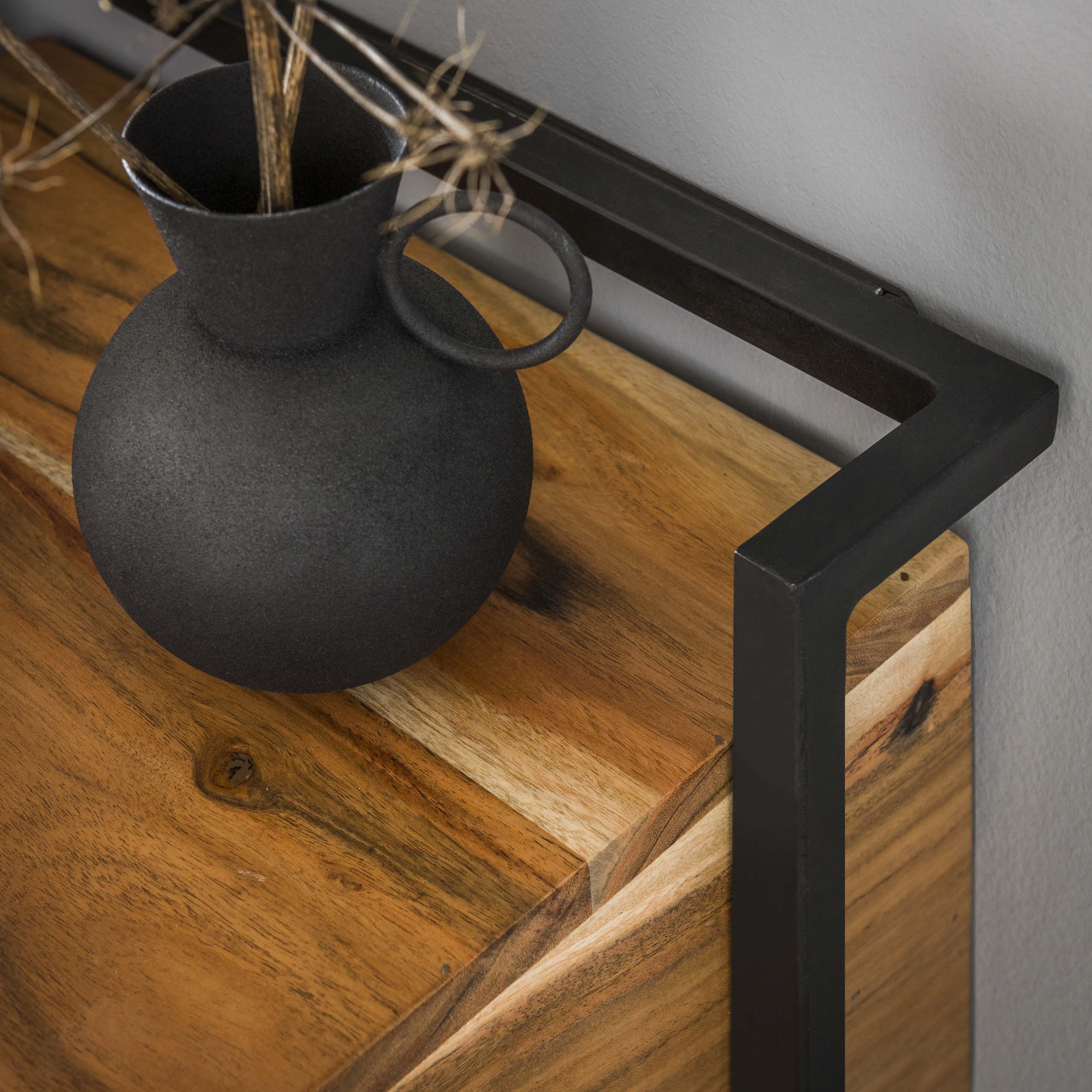 Nachtkastje Air Solid open vak 1 lade / Massief acacia – afbeelding 3