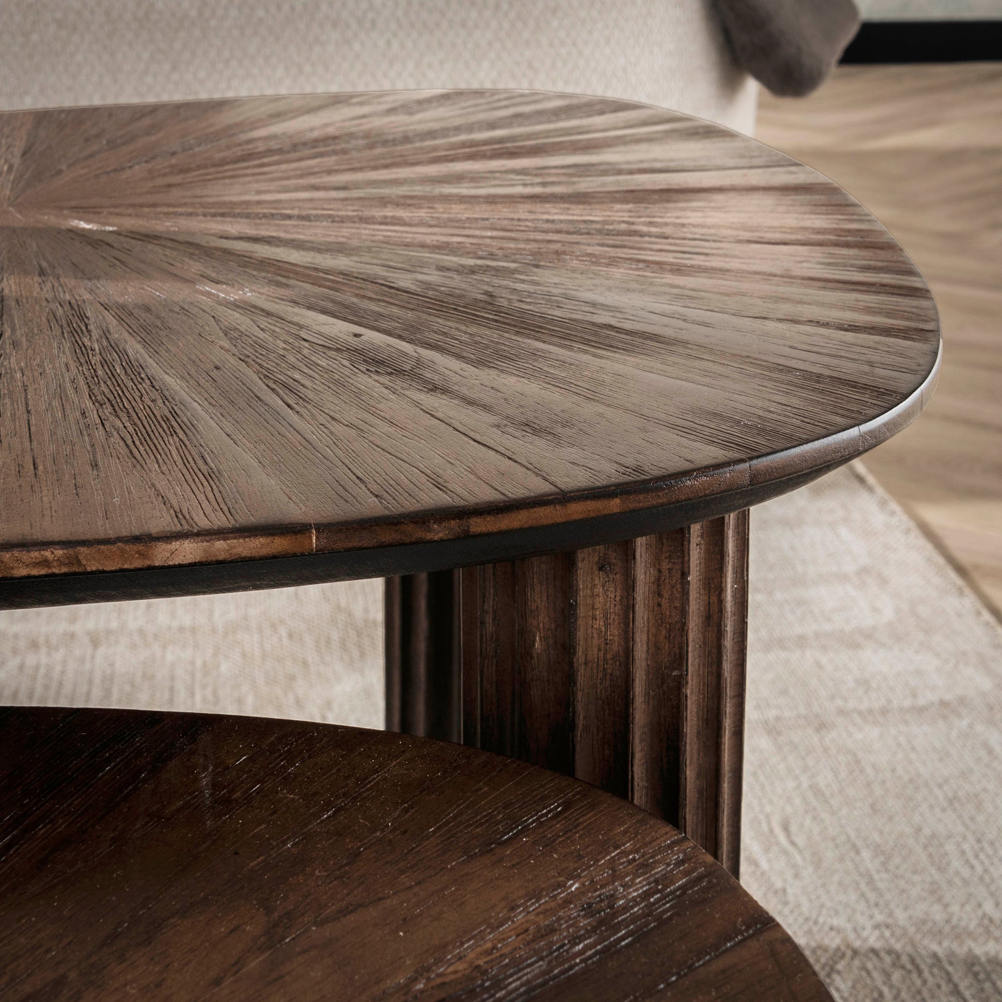 Salontafel Maya Teak vierhoekig set van 2 / Massief teak espresso – afbeelding 3