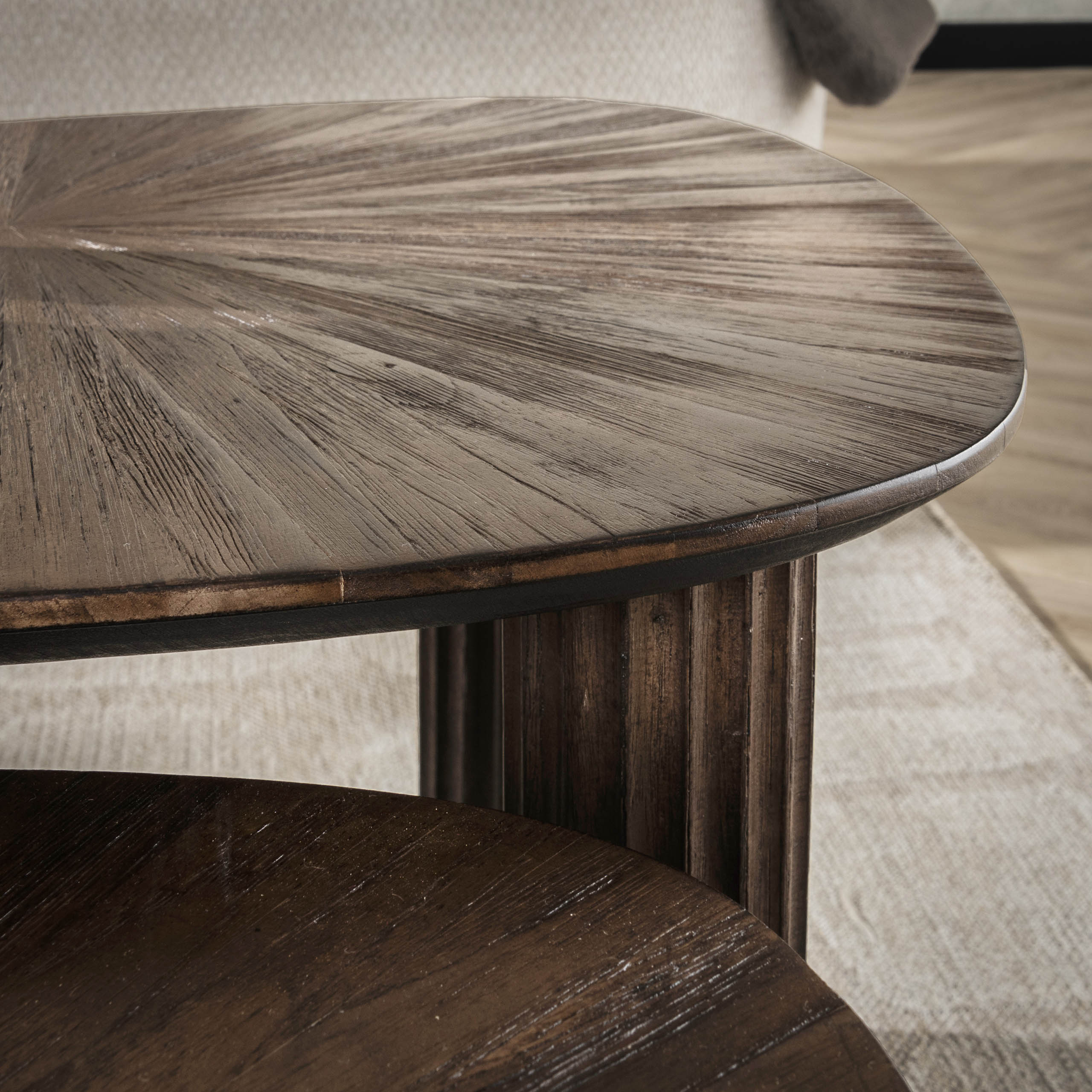 Salontafel Maya Teak vierhoekig set van 2 / Massief teak espresso – afbeelding 3