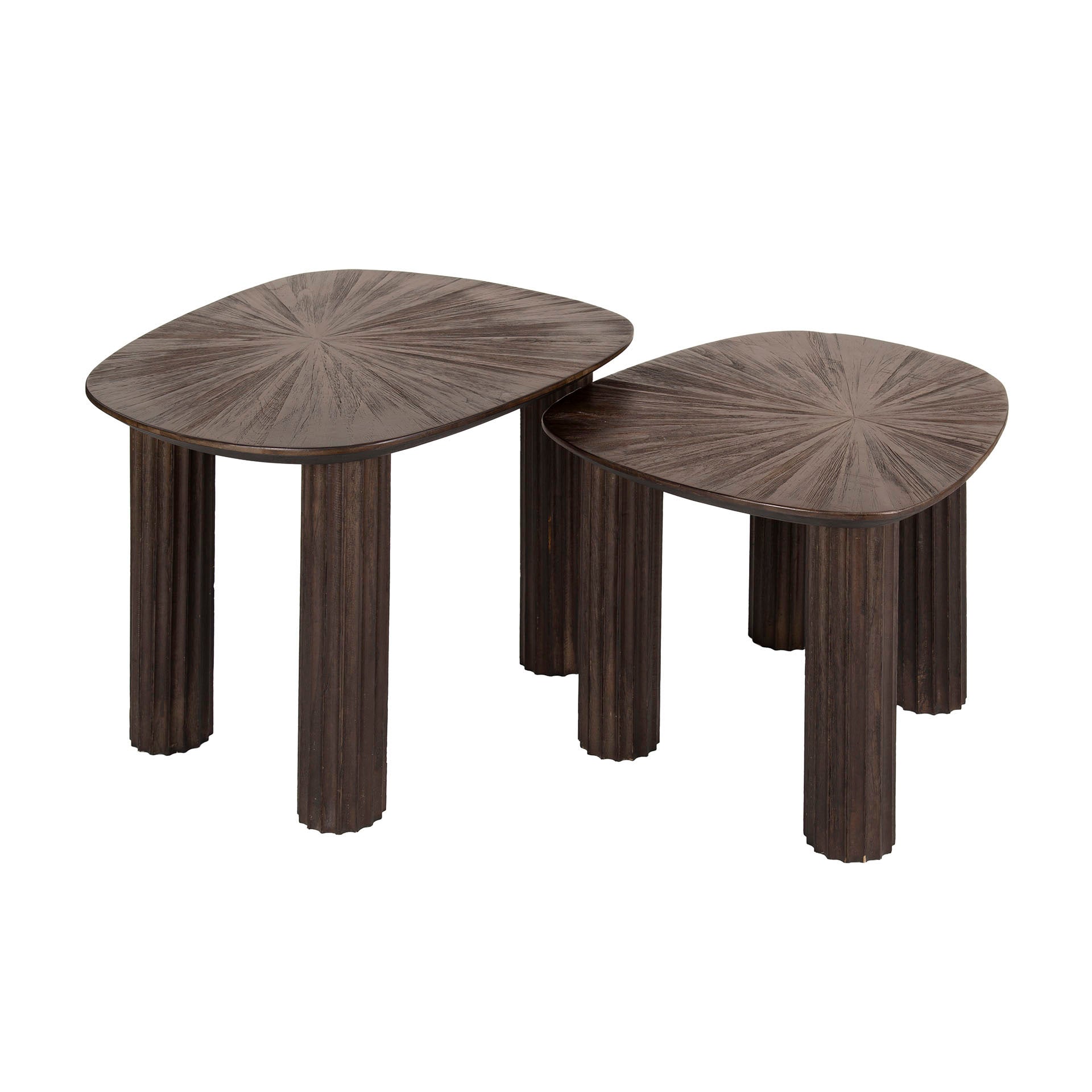 Salontafel Maya Teak vierhoekig set van 2 / Massief teak espresso – afbeelding 4