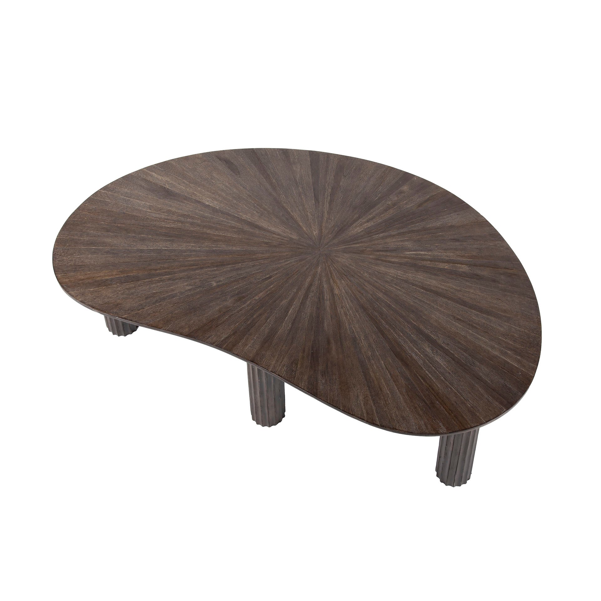 Salontafel Maya Teak niervormig 110cm / Massief teak espresso – afbeelding 4