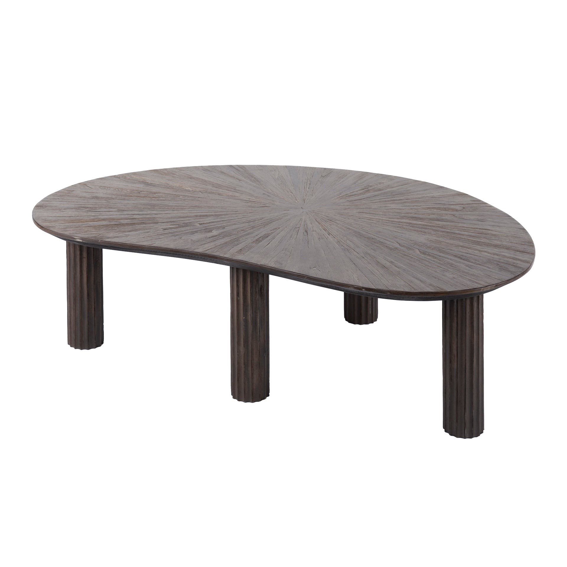 Salontafel Maya Teak niervormig 110cm / Massief teak espresso – afbeelding 3