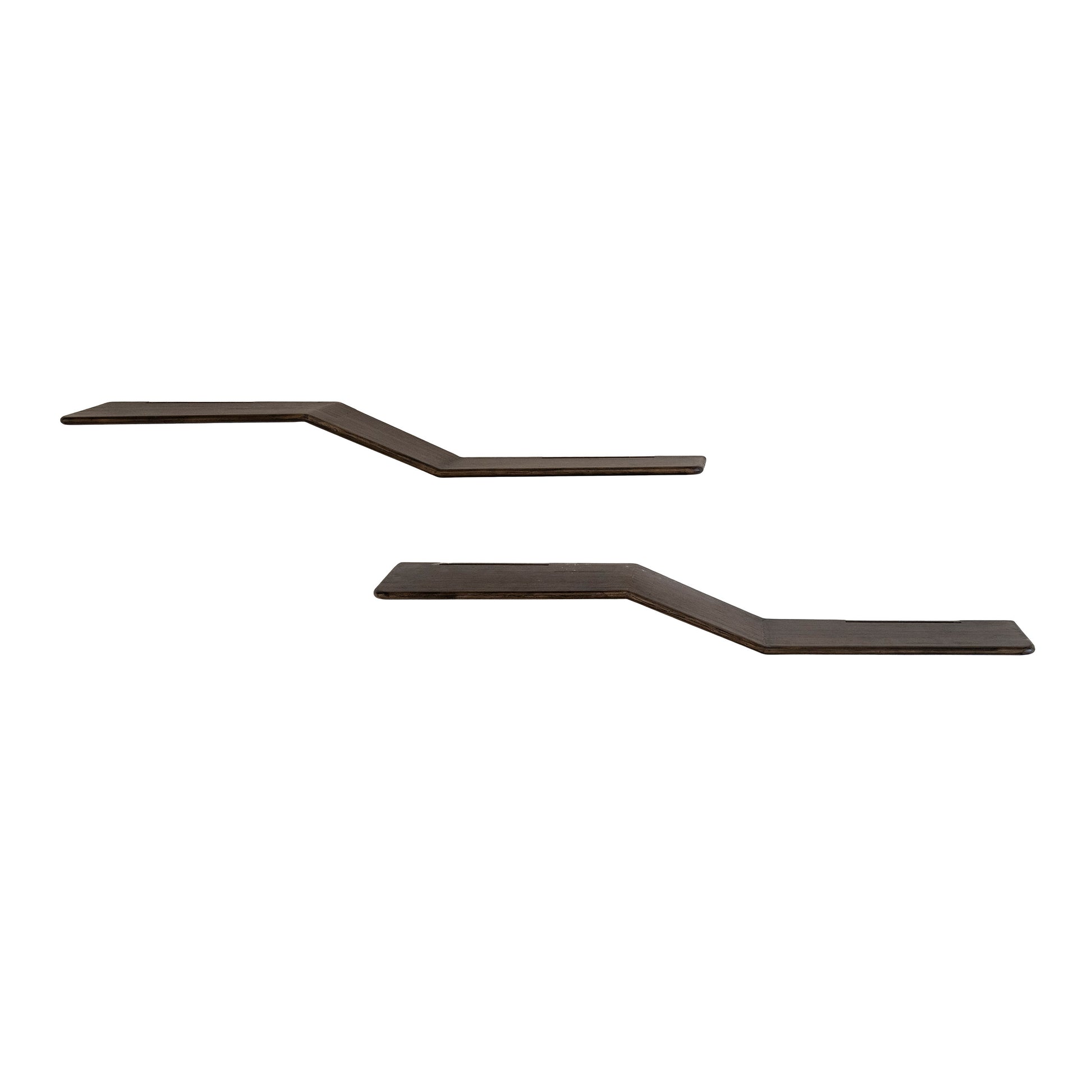 Wandplank Maya Teak S-shape set van 2 / Massief teak espresso – afbeelding 2