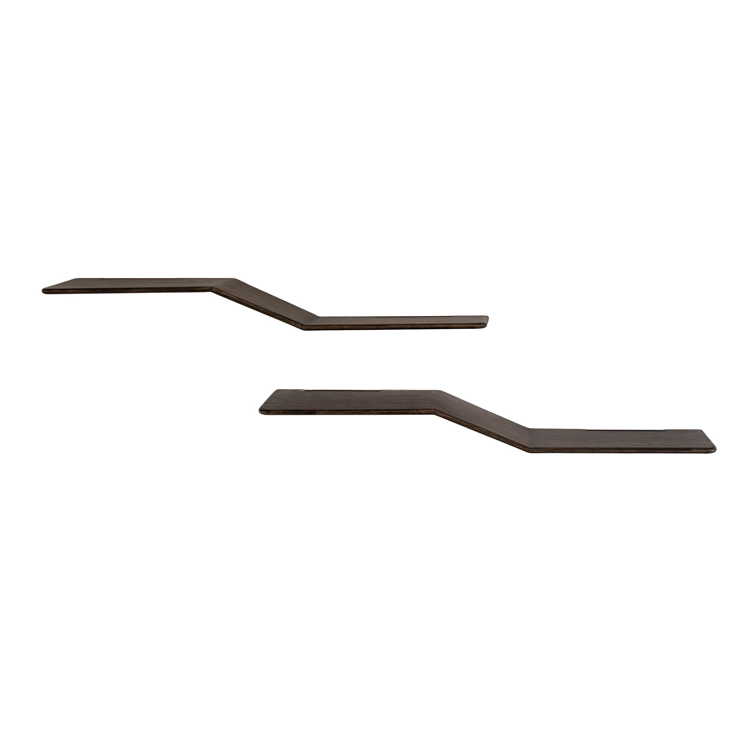 Wandplank Maya Teak S-shape set van 2 / Massief teak espresso – afbeelding 2