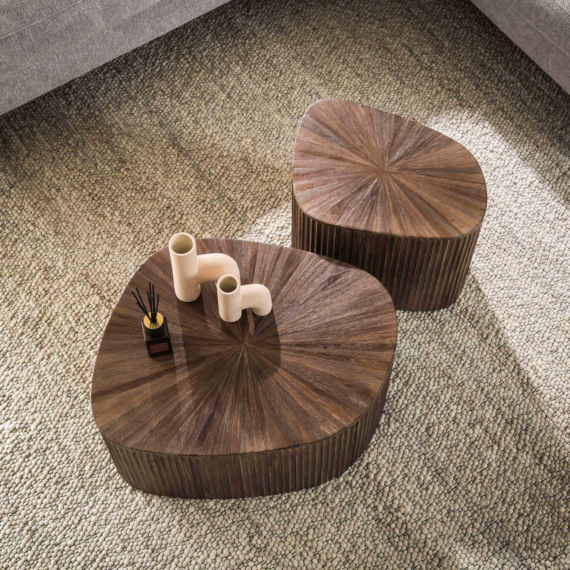 Salontafel Maya Teak vierhoekig set van 2 / Massief teak espresso – afbeelding 1