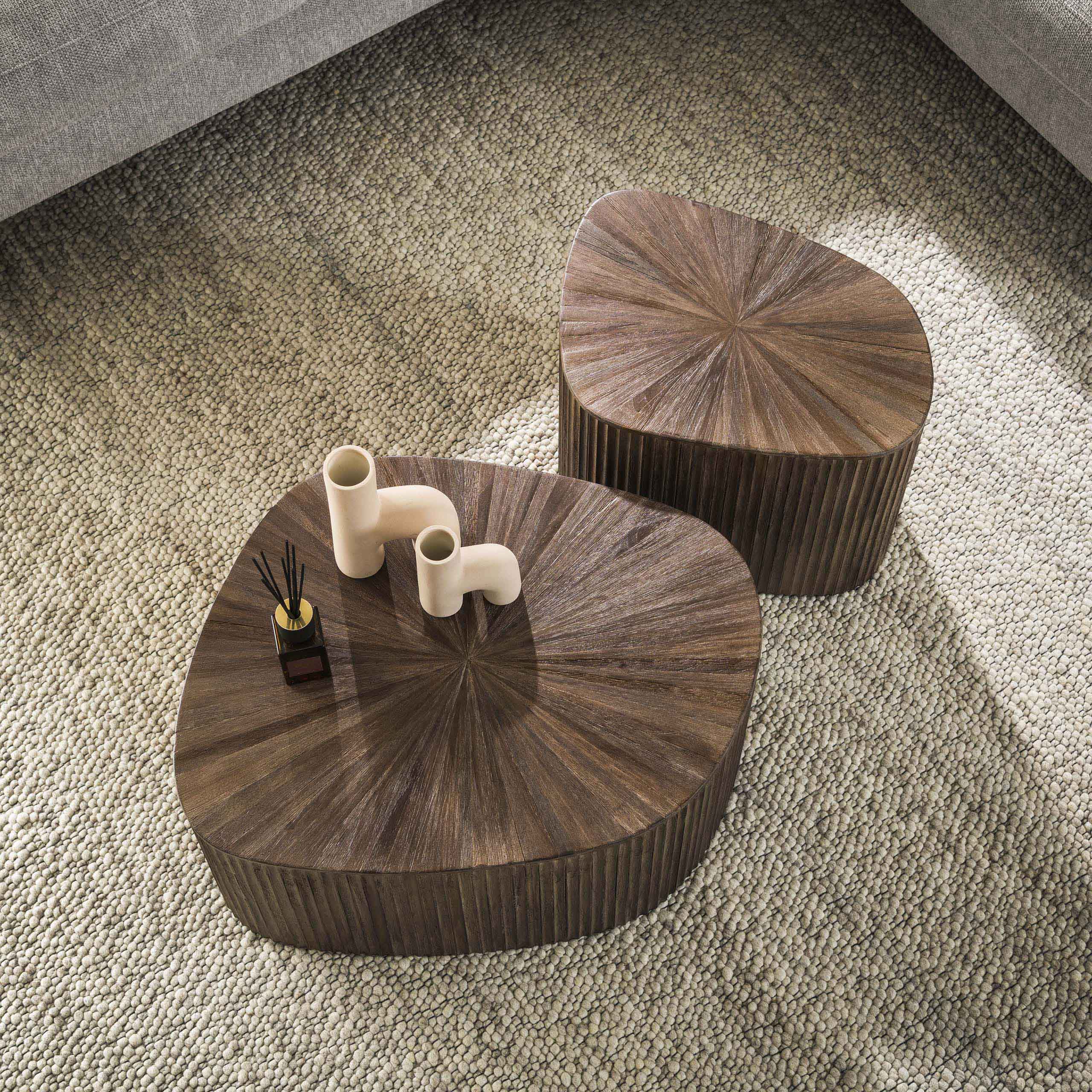 Salontafel Maya Teak vierhoekig set van 2 / Massief teak espresso – afbeelding 1