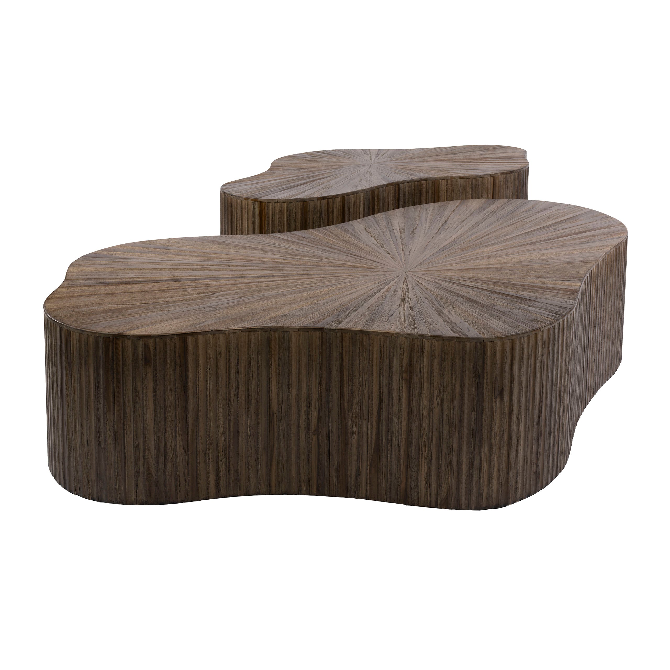 Salontafel Maya Teak XL shamrock set van 2 / Massief teak espresso – afbeelding 5
