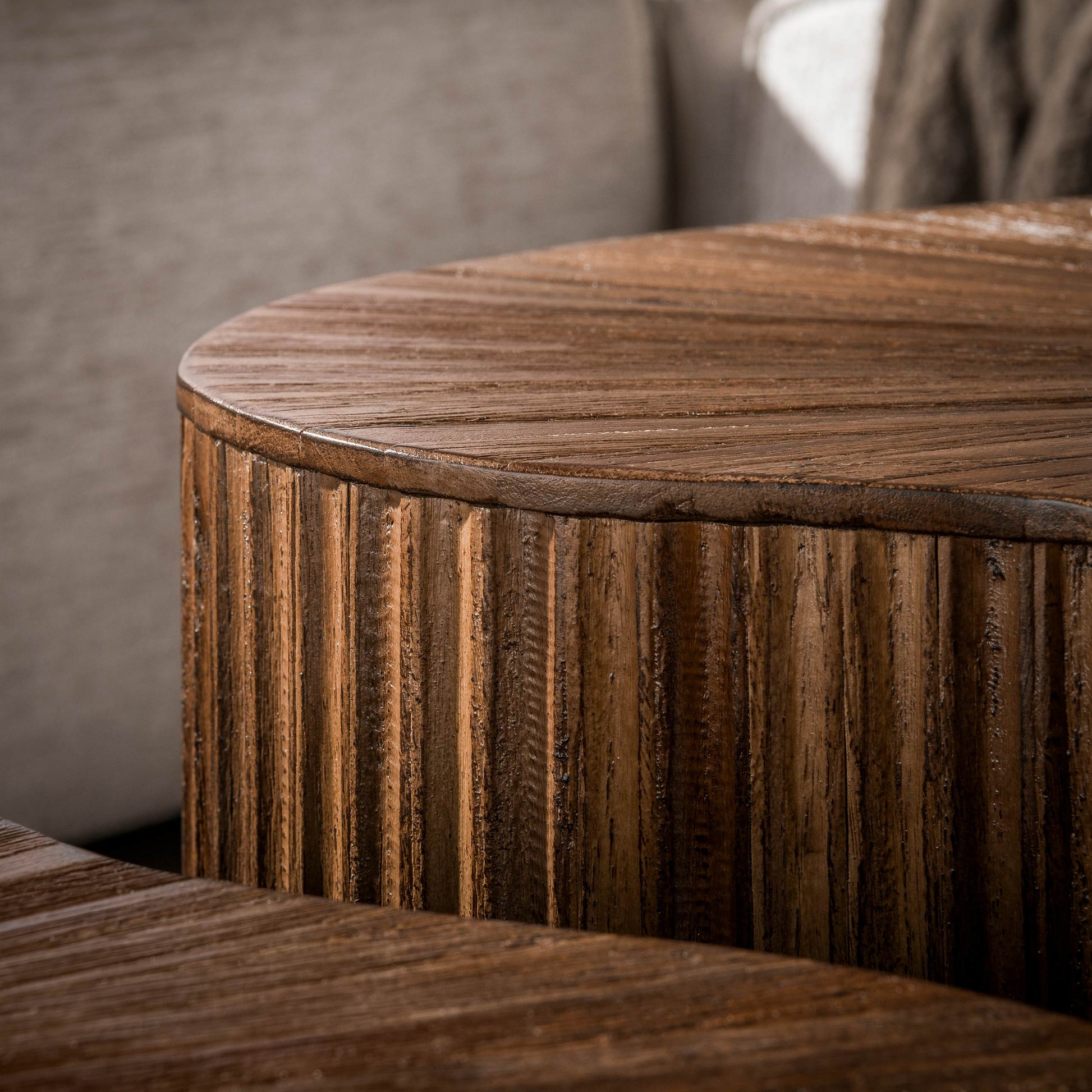 Salontafel Maya Teak niervormig set van 2 / Massief teak espresso – afbeelding 3