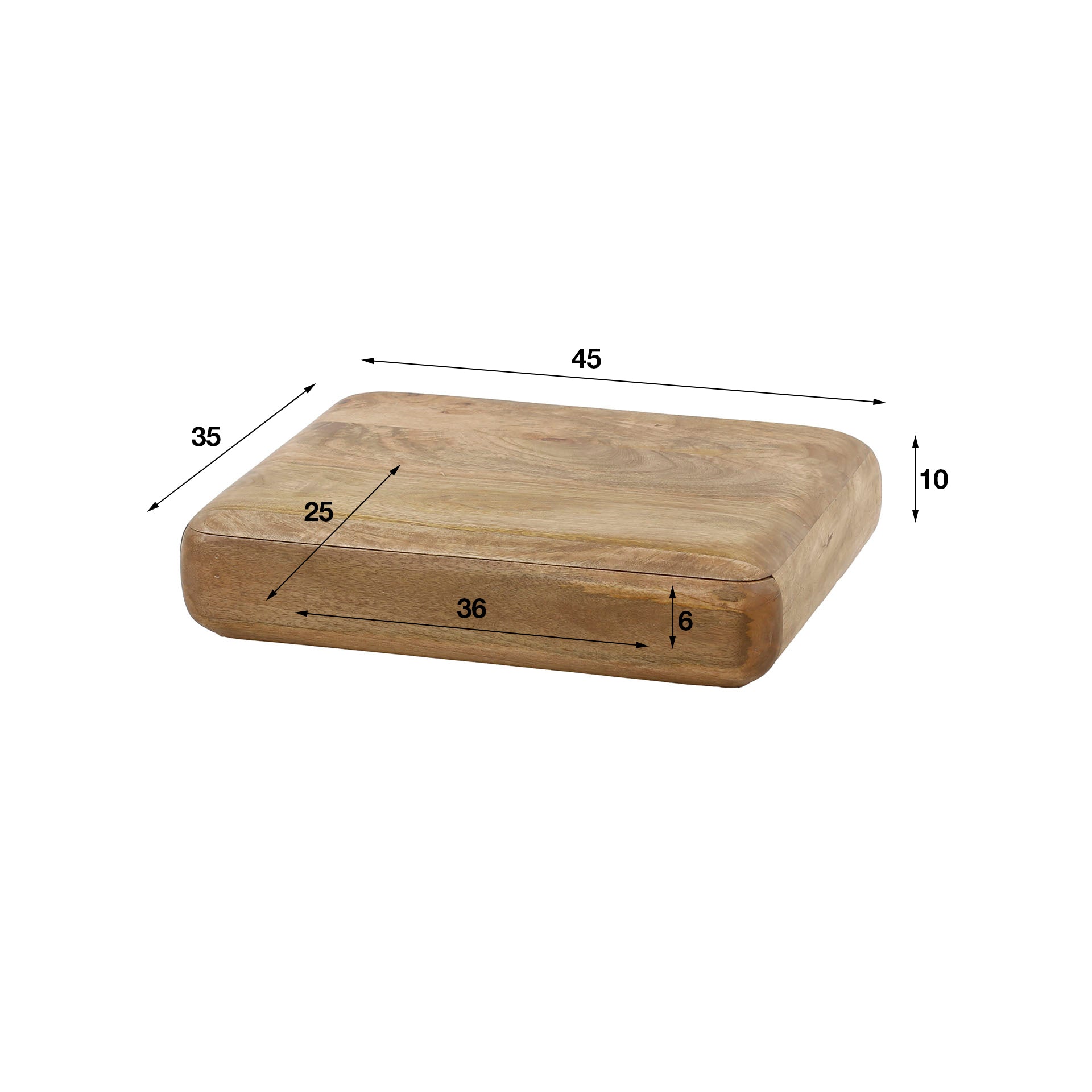Nachtkastje Sleek zwevend 1 lade / Massief mango zand – afbeelding 5
