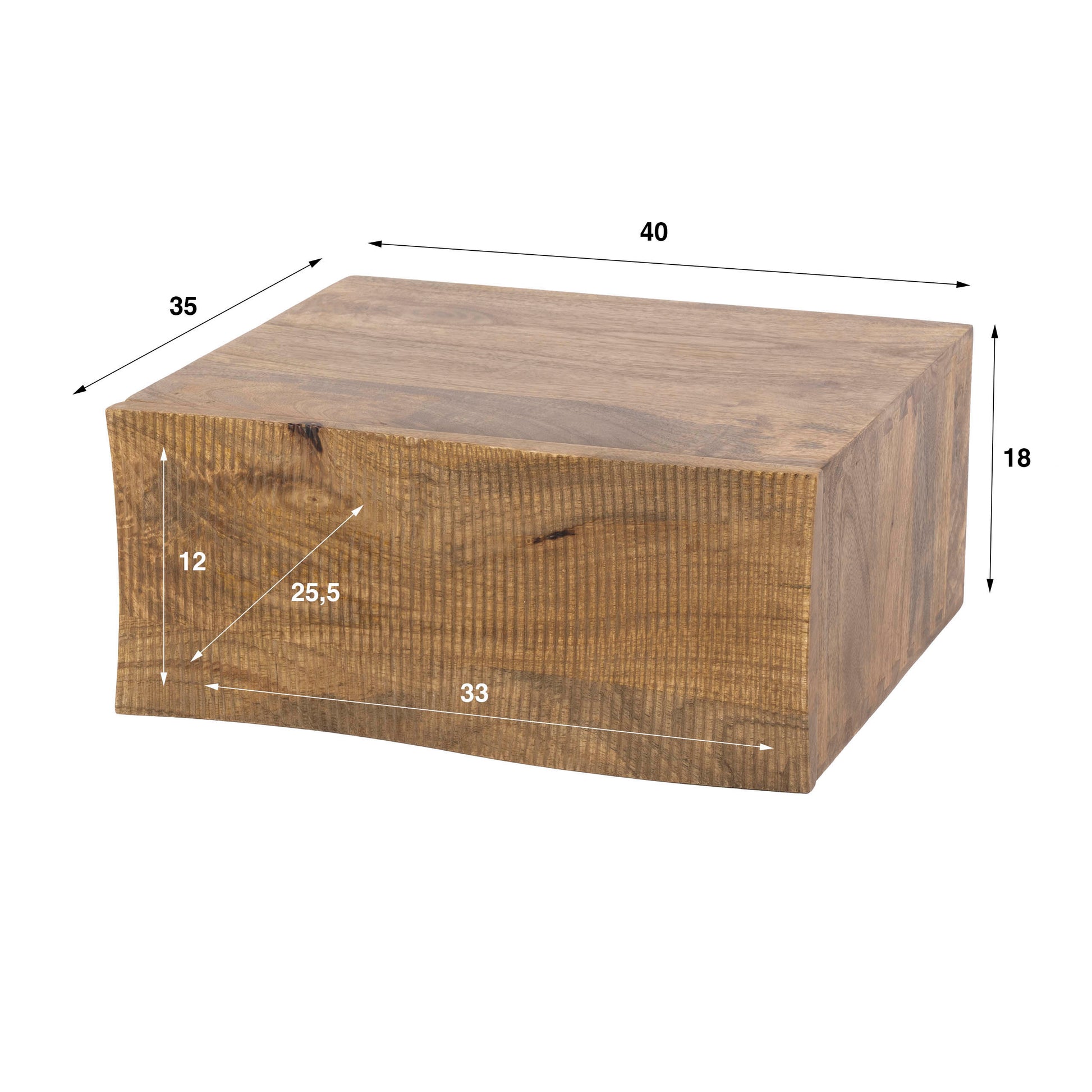 Nachtkastje Ocean zwevend 1 lade / Massief mango zand – afbeelding 6