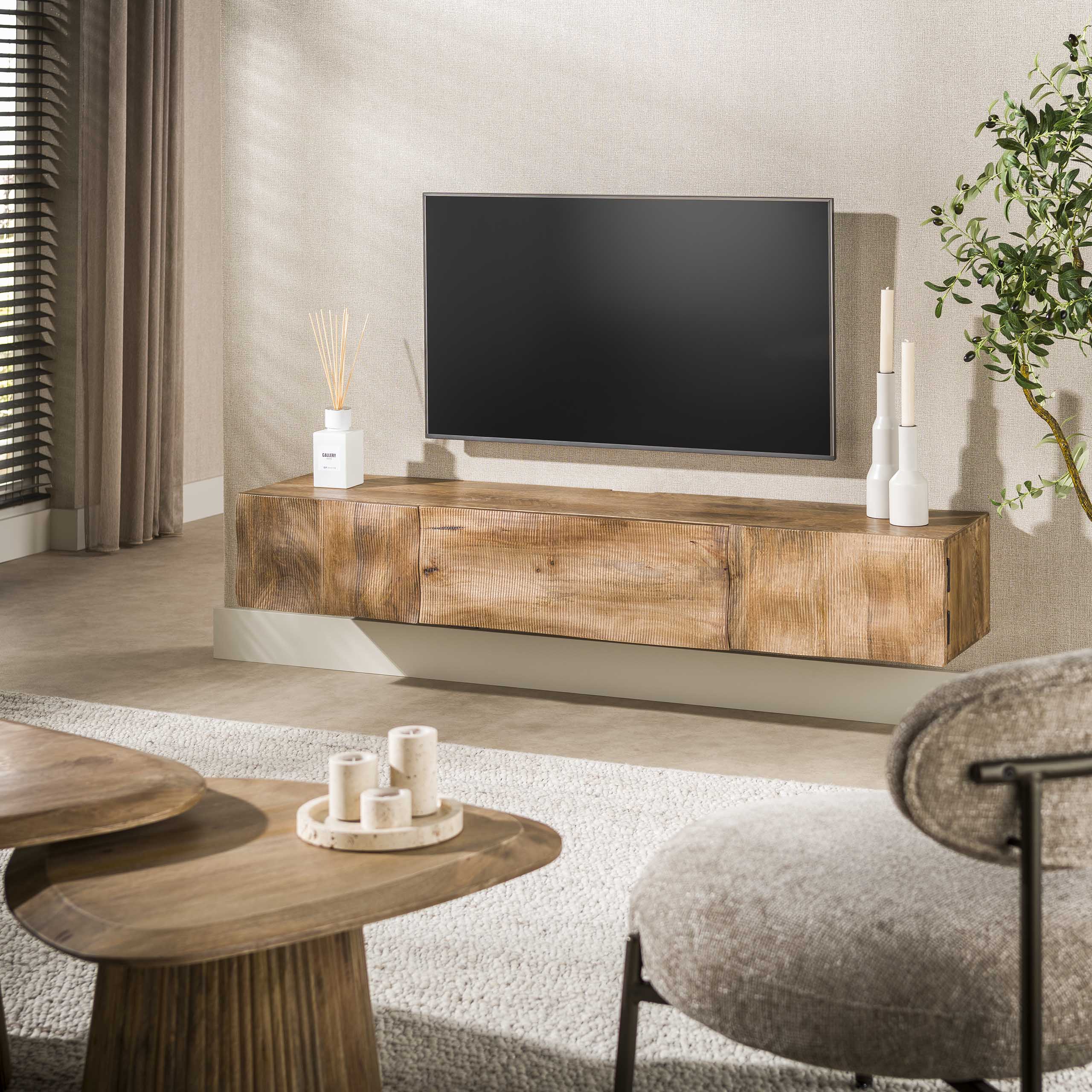 TV-meubel Ocean / Massief mango zand – afbeelding 1