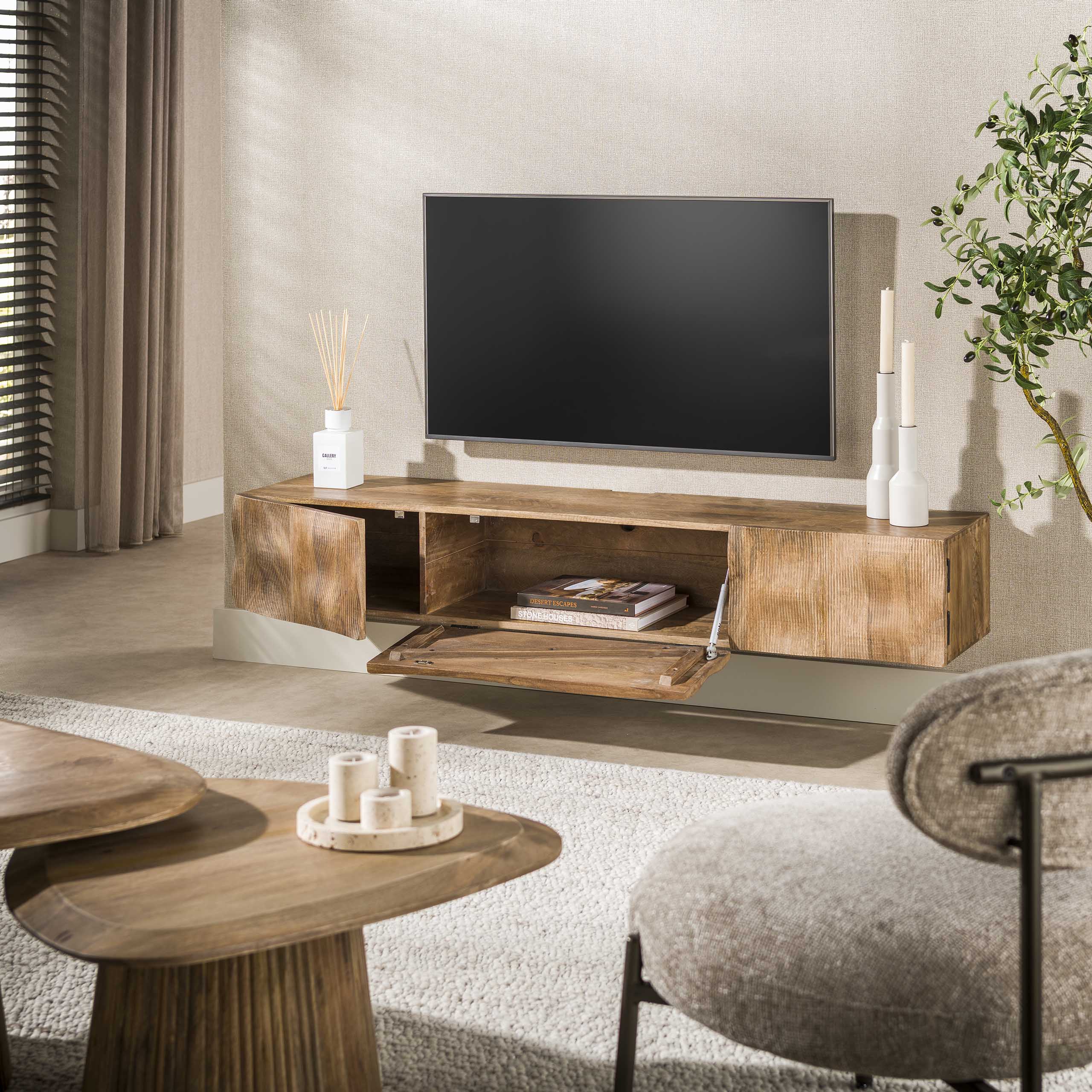 TV-meubel Ocean / Massief mango zand – afbeelding 2