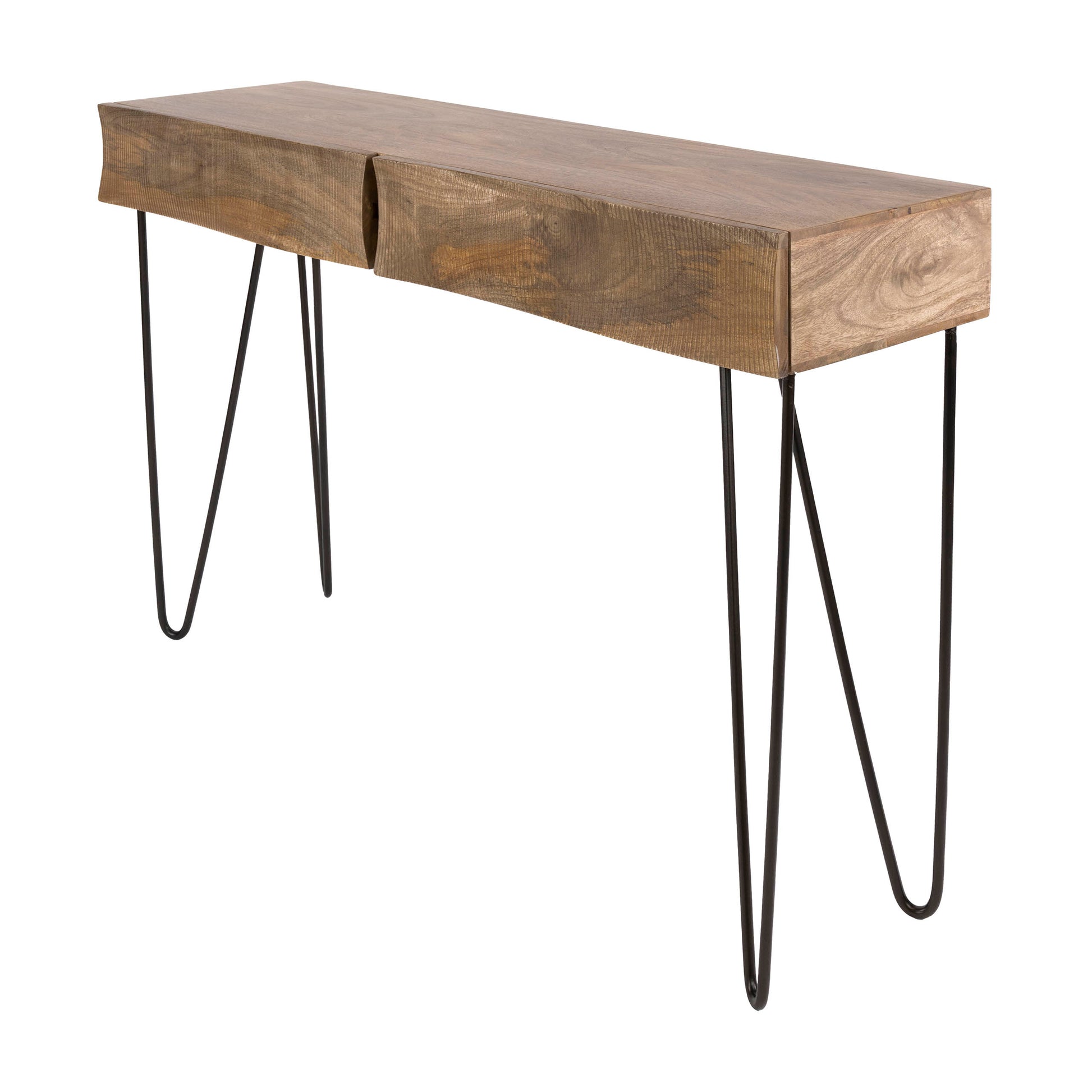 Hal-/kaptafel Ocean 2 lades / Massief mango zand – afbeelding 6