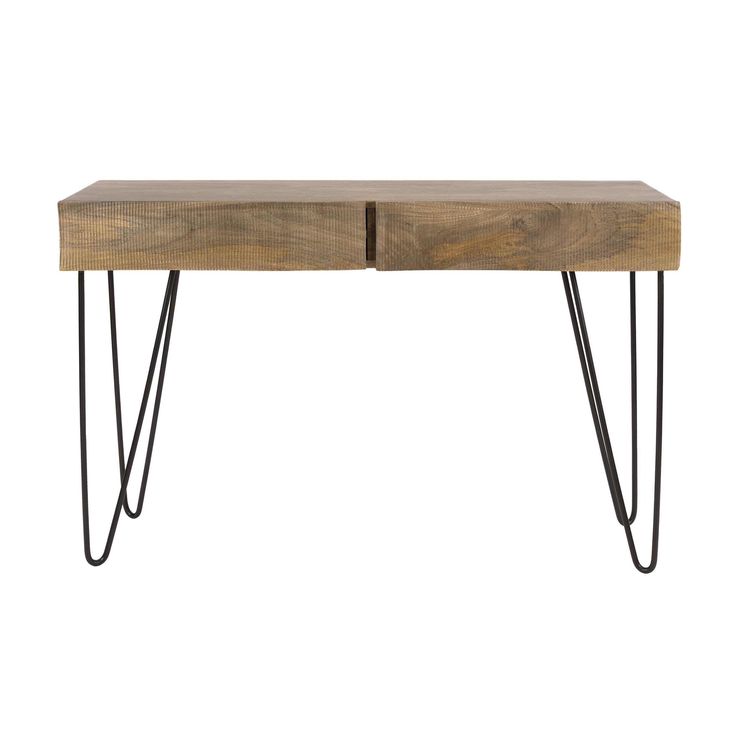 Hal-/kaptafel Ocean 2 lades / Massief mango zand – afbeelding 4