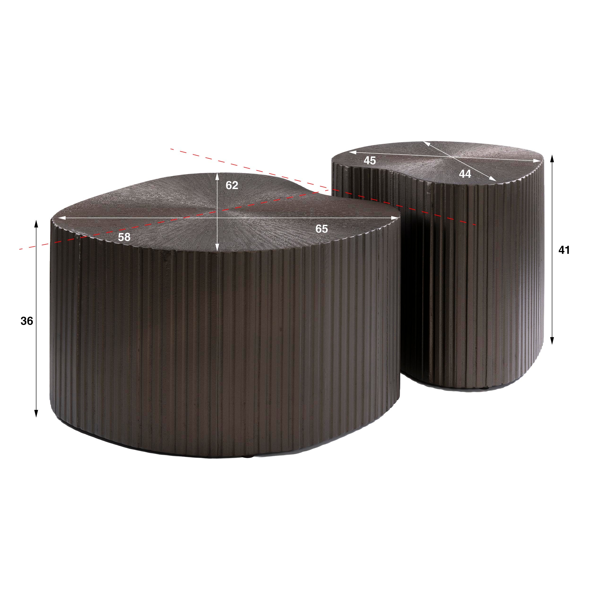 Salontafel Maya Ray niervormig set van 2 / Brons liquid metal – afbeelding 5