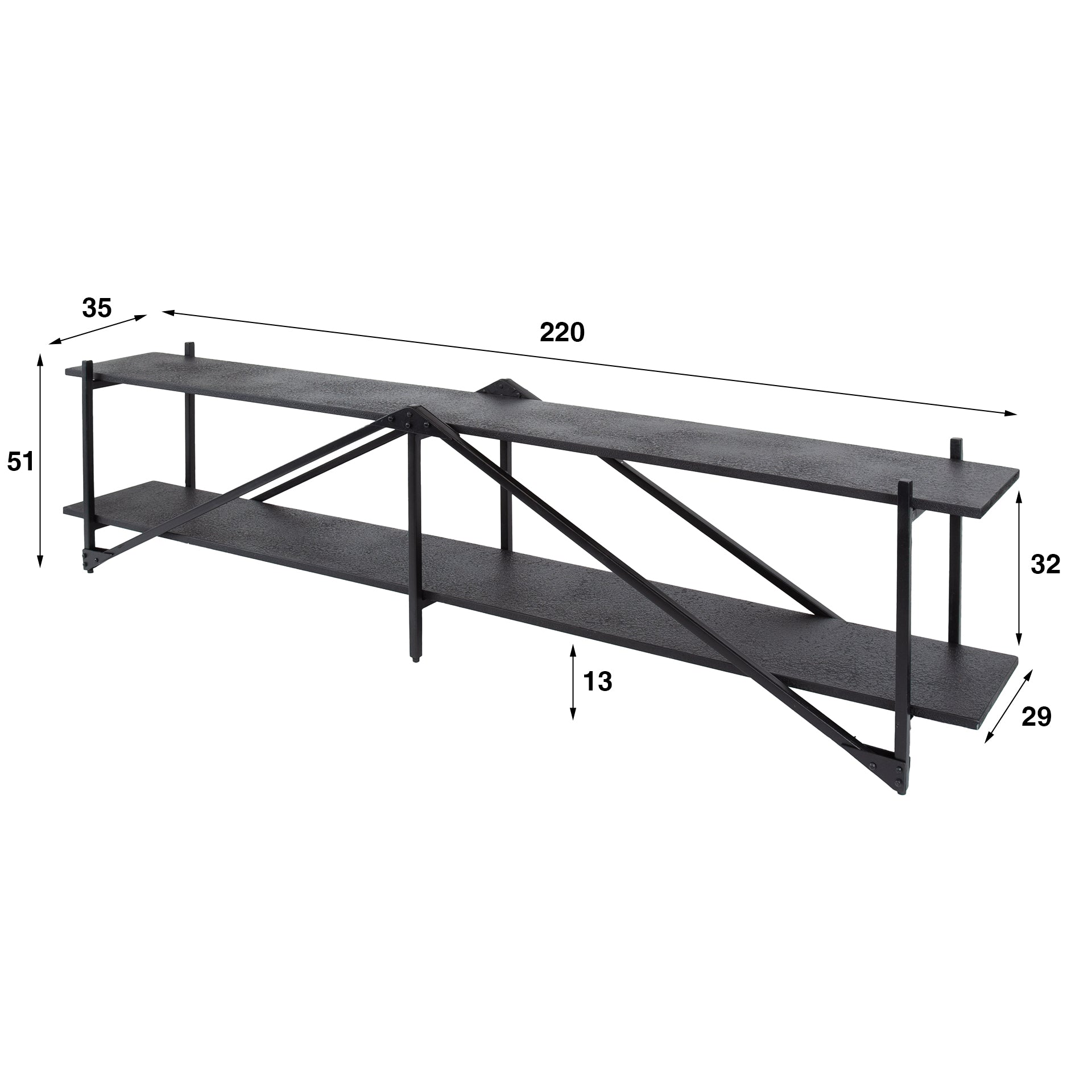 TV-meubel Piega 220cm / Grijs – afbeelding 5