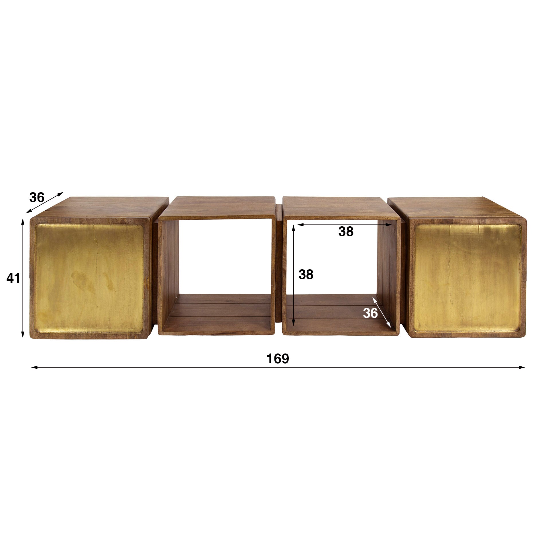 Dressoir Brass 2 deuren / Massief mango zand – afbeelding 5