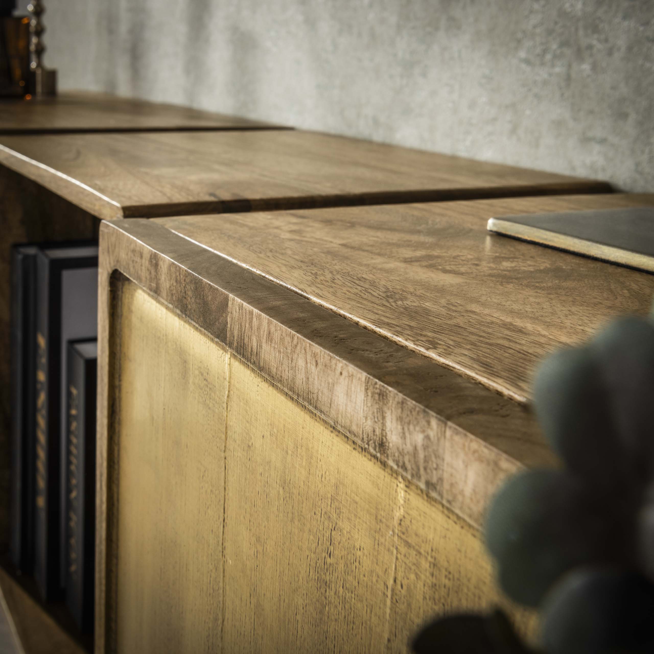 Dressoir Brass 2 deuren / Massief mango zand – afbeelding 3