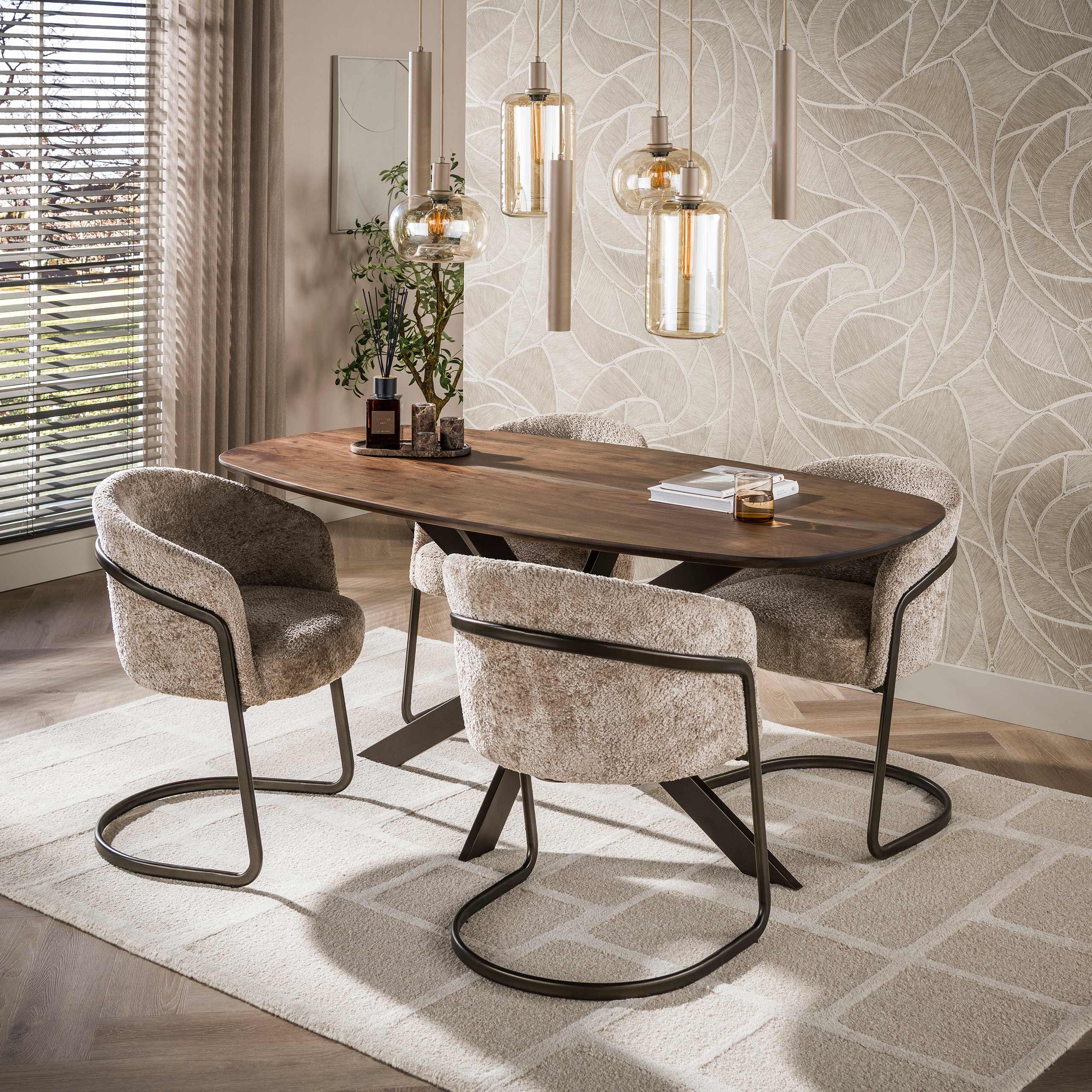 Eettafel Arhus Solid deens ovaal 180cm / Massief acacia – afbeelding 1
