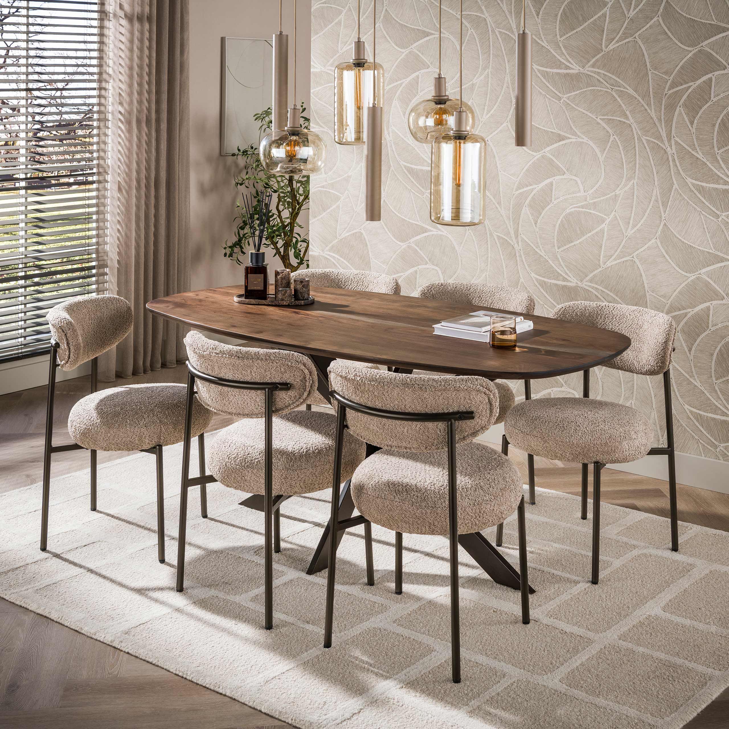 Eettafel Arhus Solid deens ovaal 180cm / Massief acacia bruin – afbeelding 2