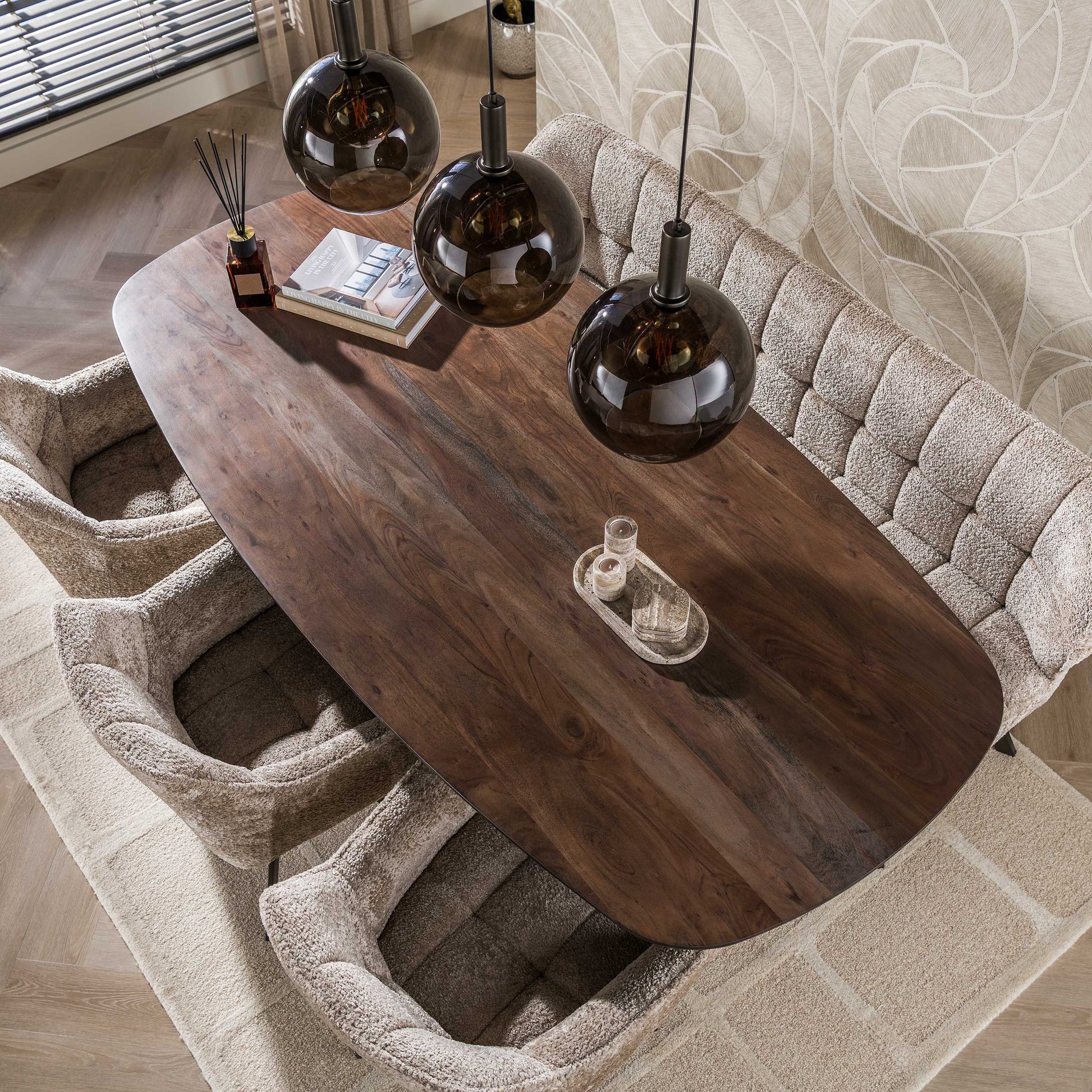 Eettafel Arhus Solid deens ovaal 215cm / Massief acacia bruin – afbeelding 3