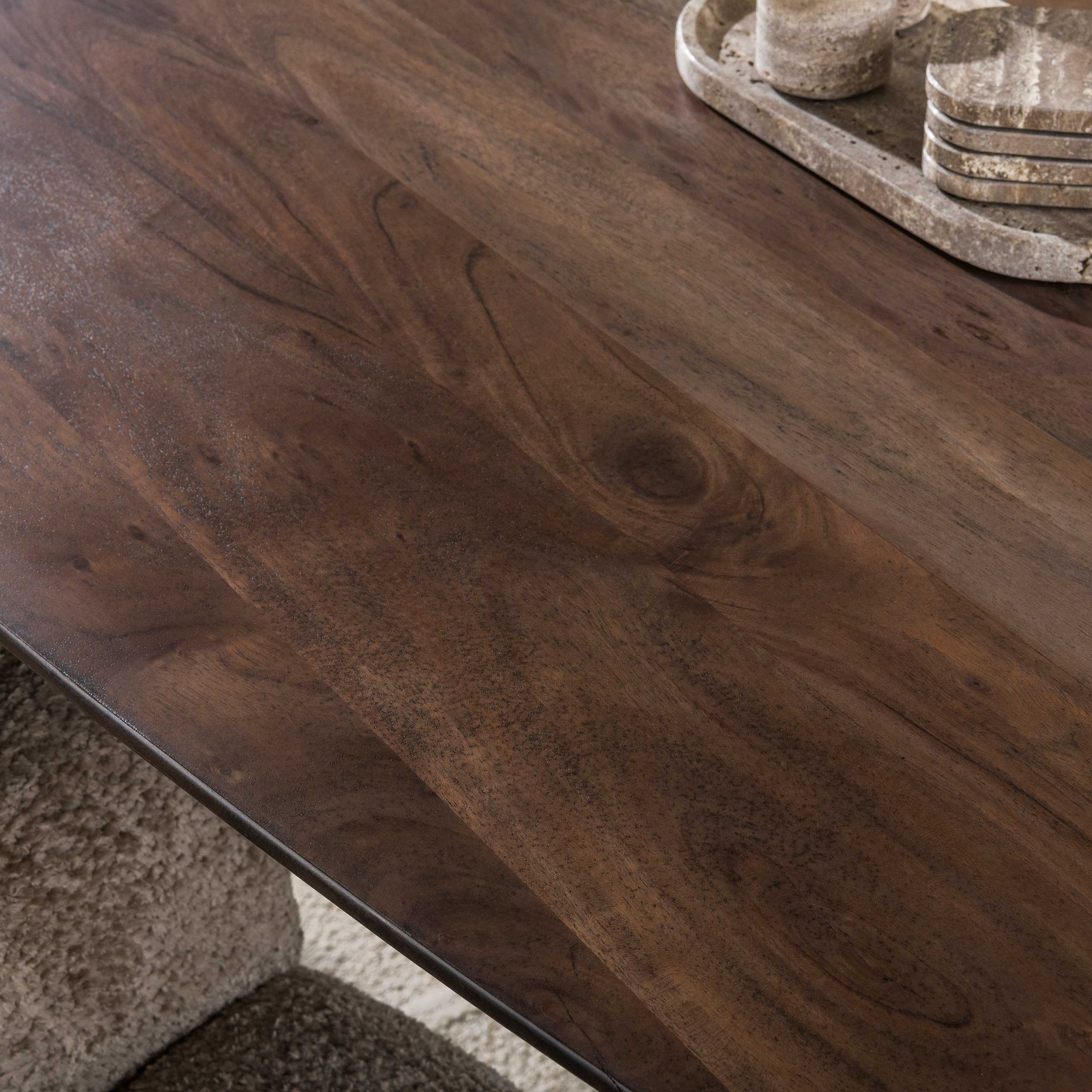 Eettafel Arhus Solid deens ovaal 215cm / Massief acacia bruin – afbeelding 4