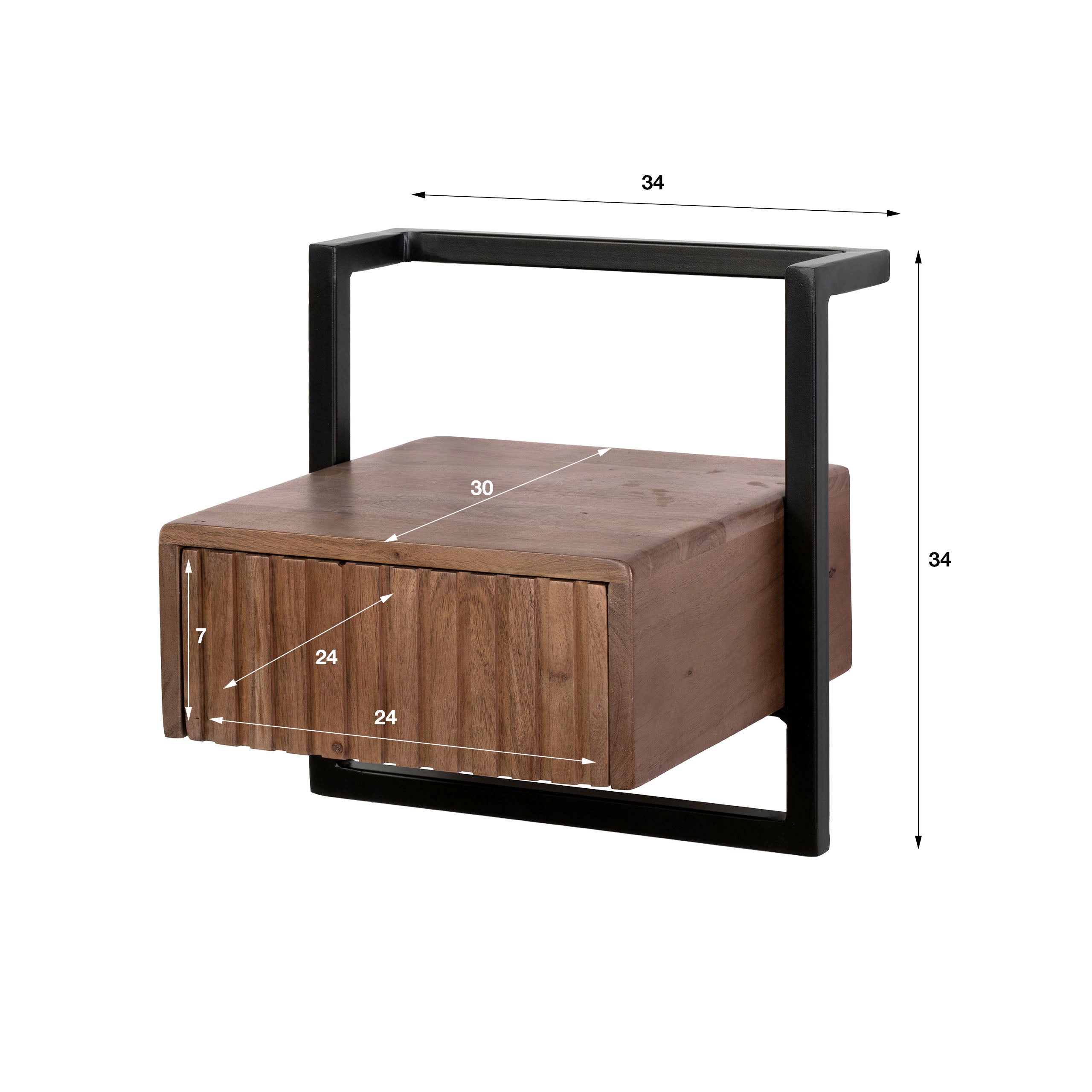 Nachtkastje Carve Air XS 1 lade / Massief acacia bruin – afbeelding 6
