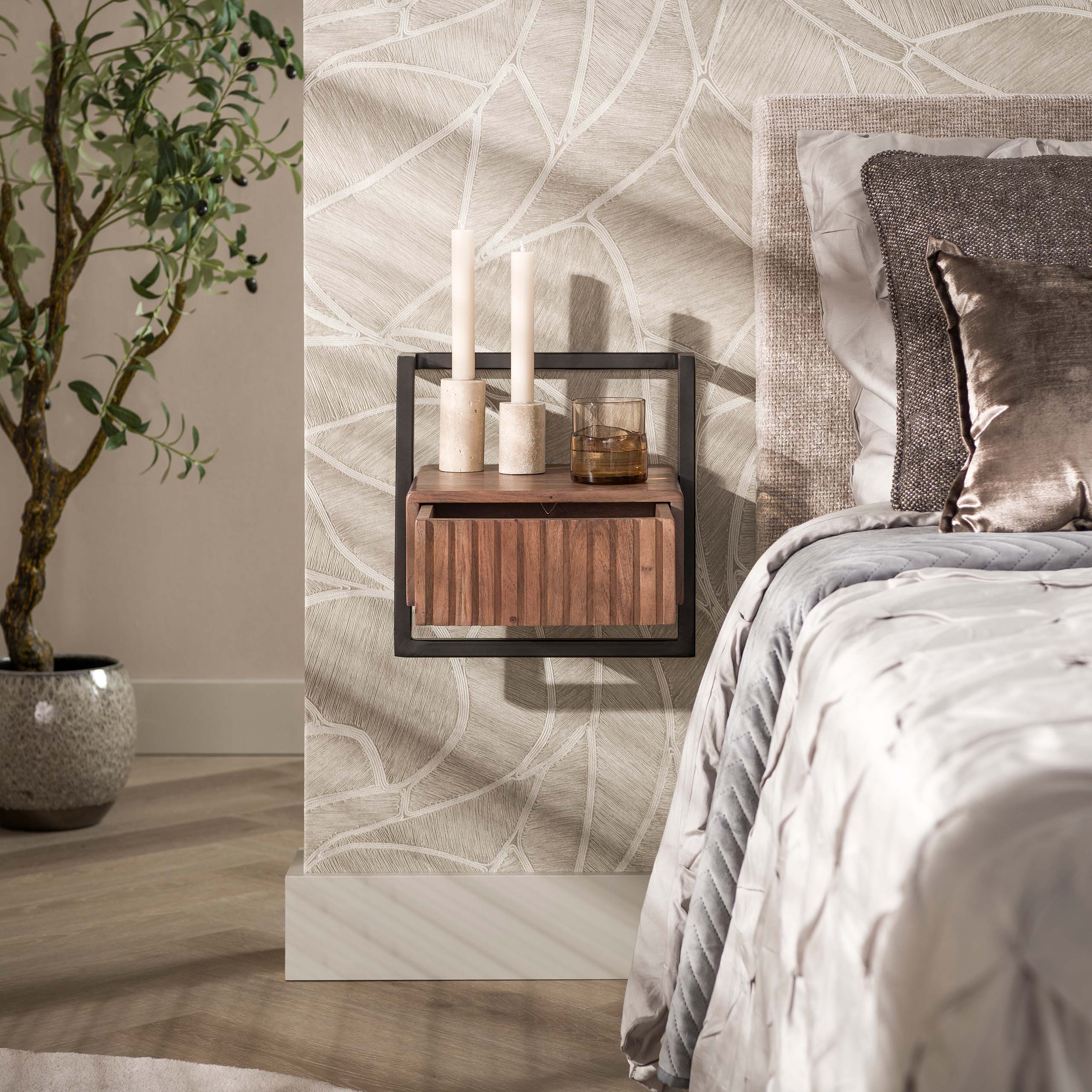 Nachtkastje Carve Air XS 1 lade / Massief acacia bruin – afbeelding 2