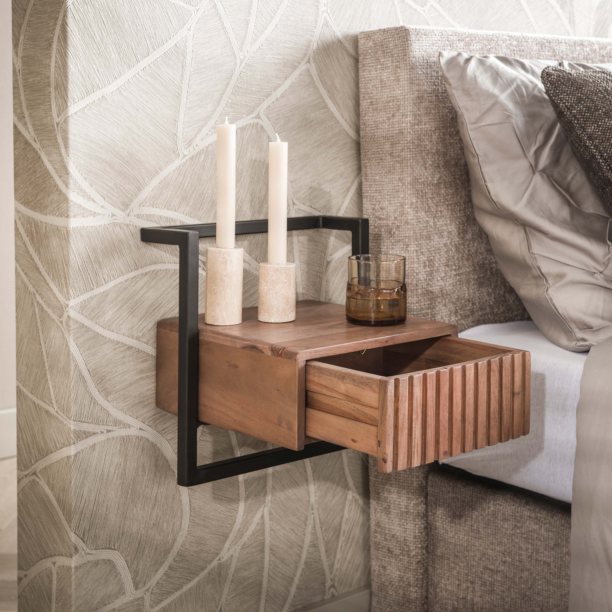 Nachtkastje Carve Air XS 1 lade / Massief acacia bruin – afbeelding 4