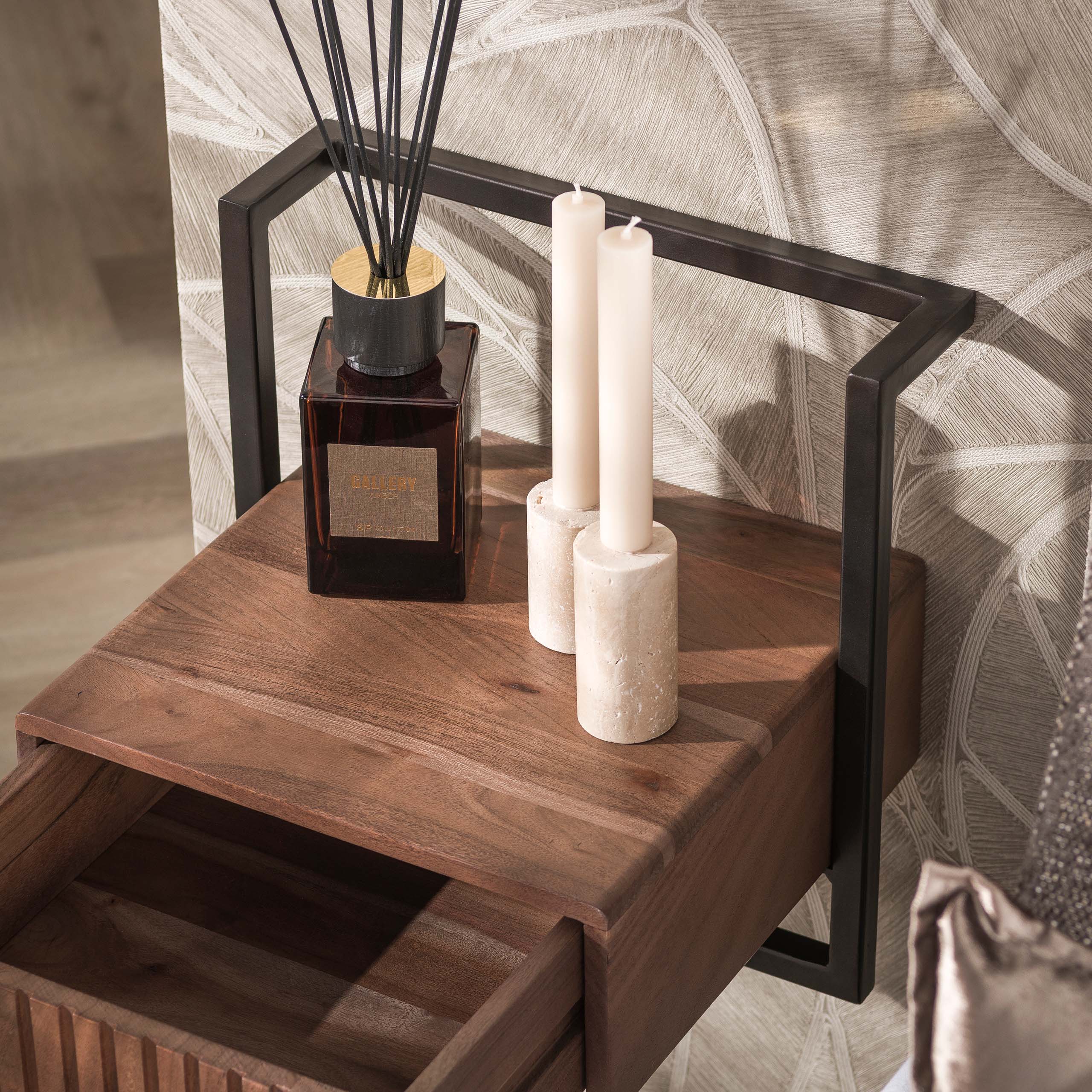 Nachtkastje Carve Air 1 lade / Massief acacia bruin – afbeelding 4