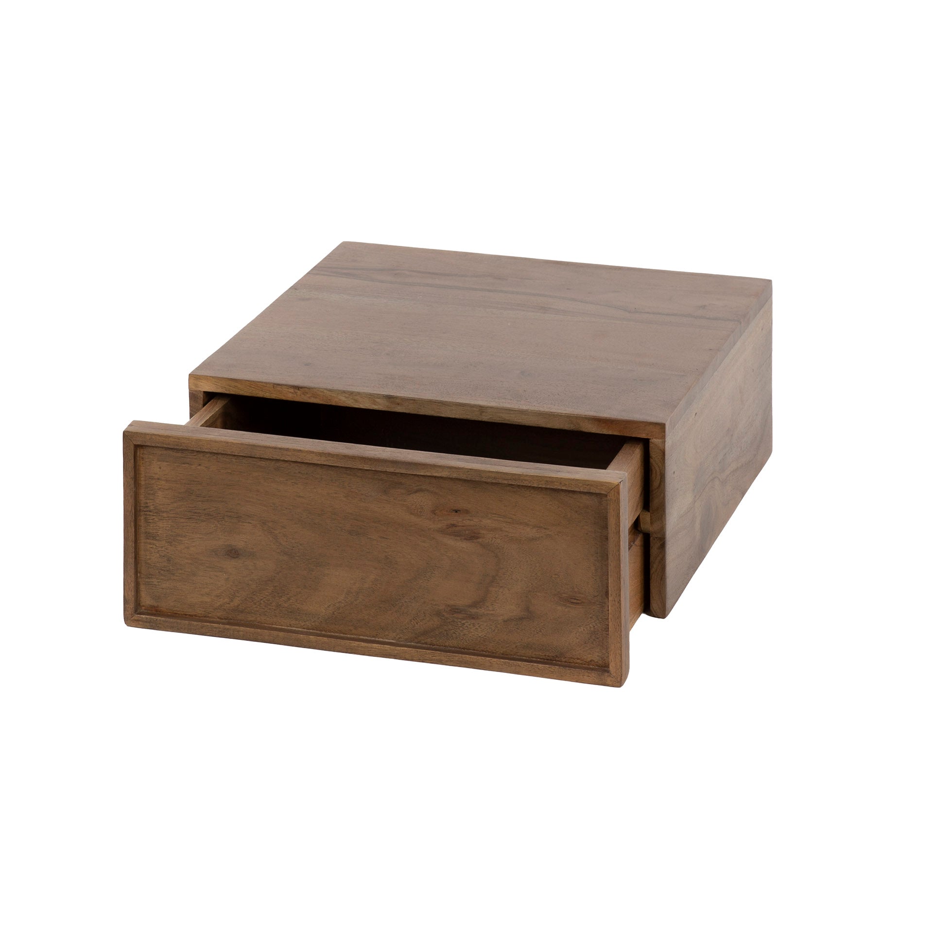 Nachtkastje Frame zwevend 1 lade verpakt per 2 / Massief acacia bruin – afbeelding 5