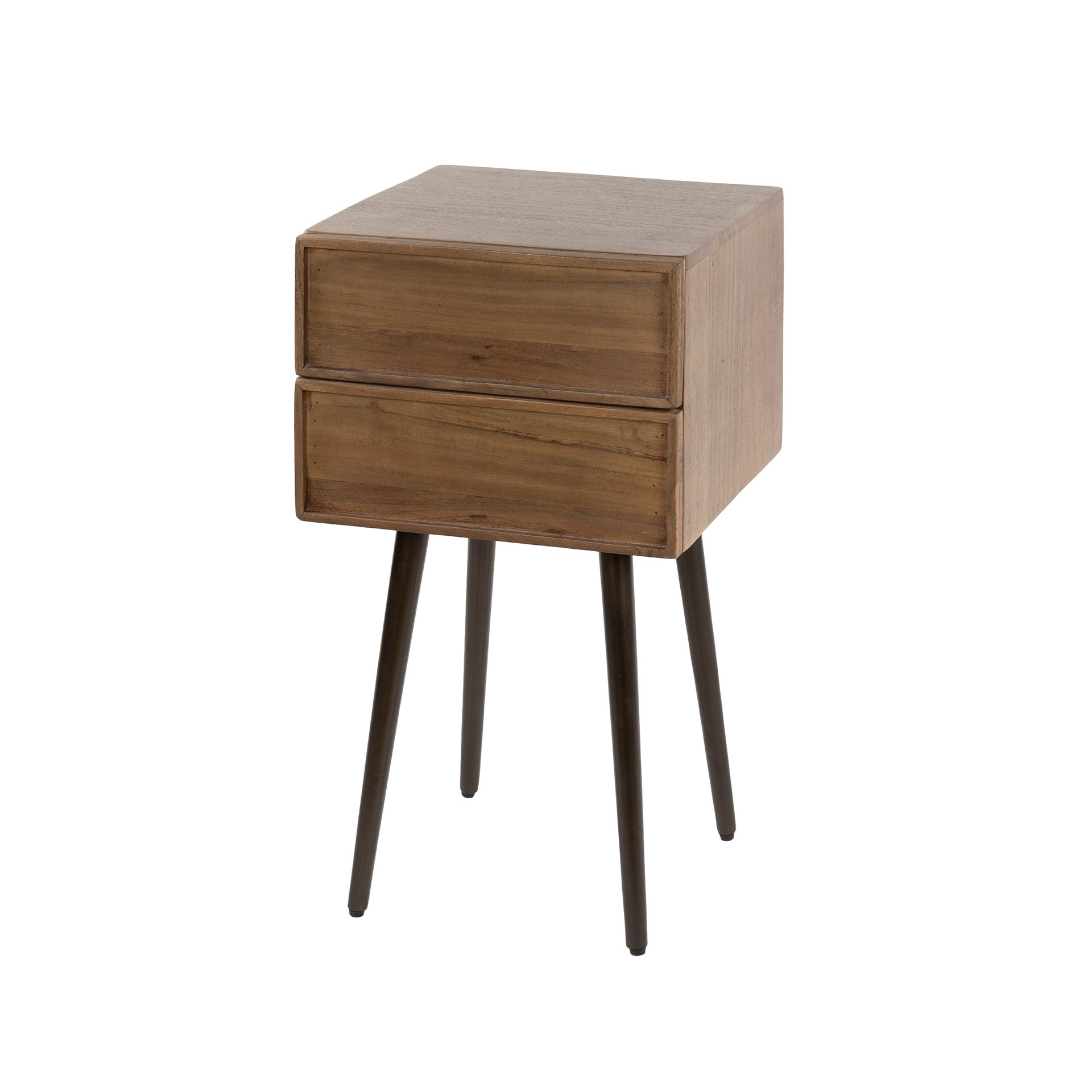 Nachtkastje Frame 2 lades / Massief acacia bruin – afbeelding 4