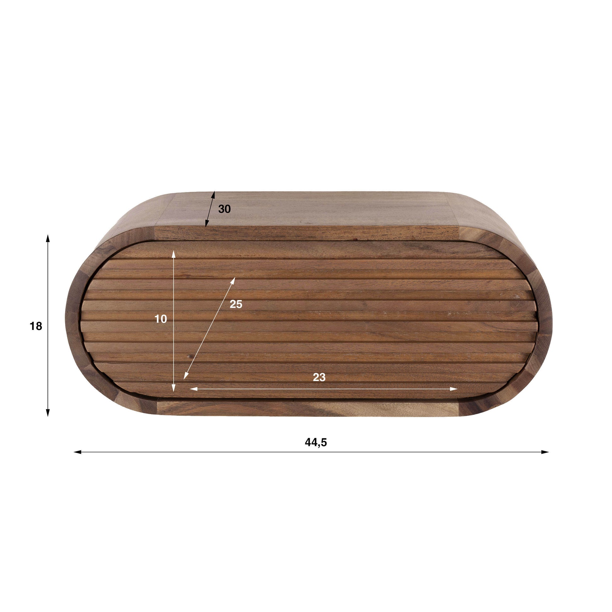 Nachtkastje Ovalo zwevend 1 lade / Massief acacia bruin – afbeelding 6