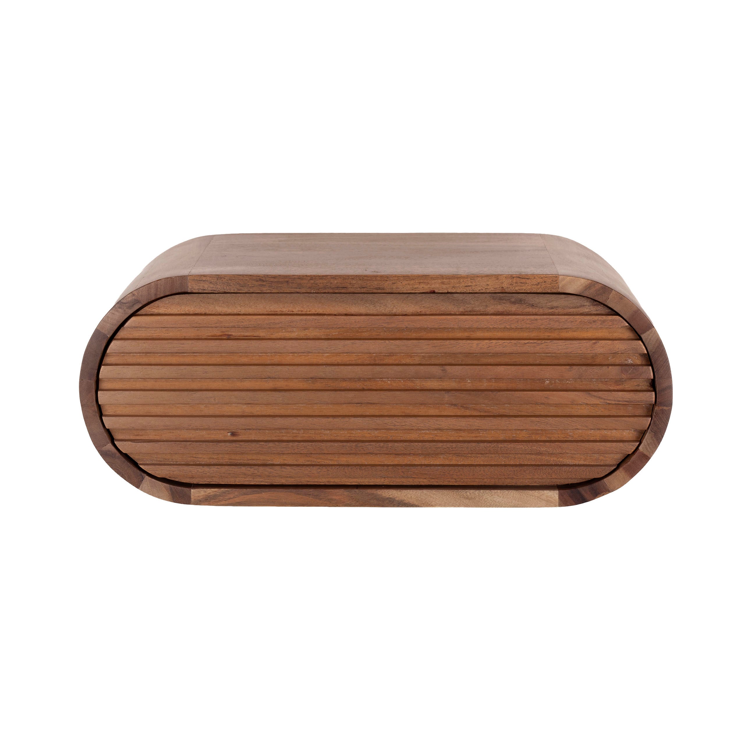 Nachtkastje Ovalo zwevend 1 lade / Massief acacia bruin – afbeelding 5
