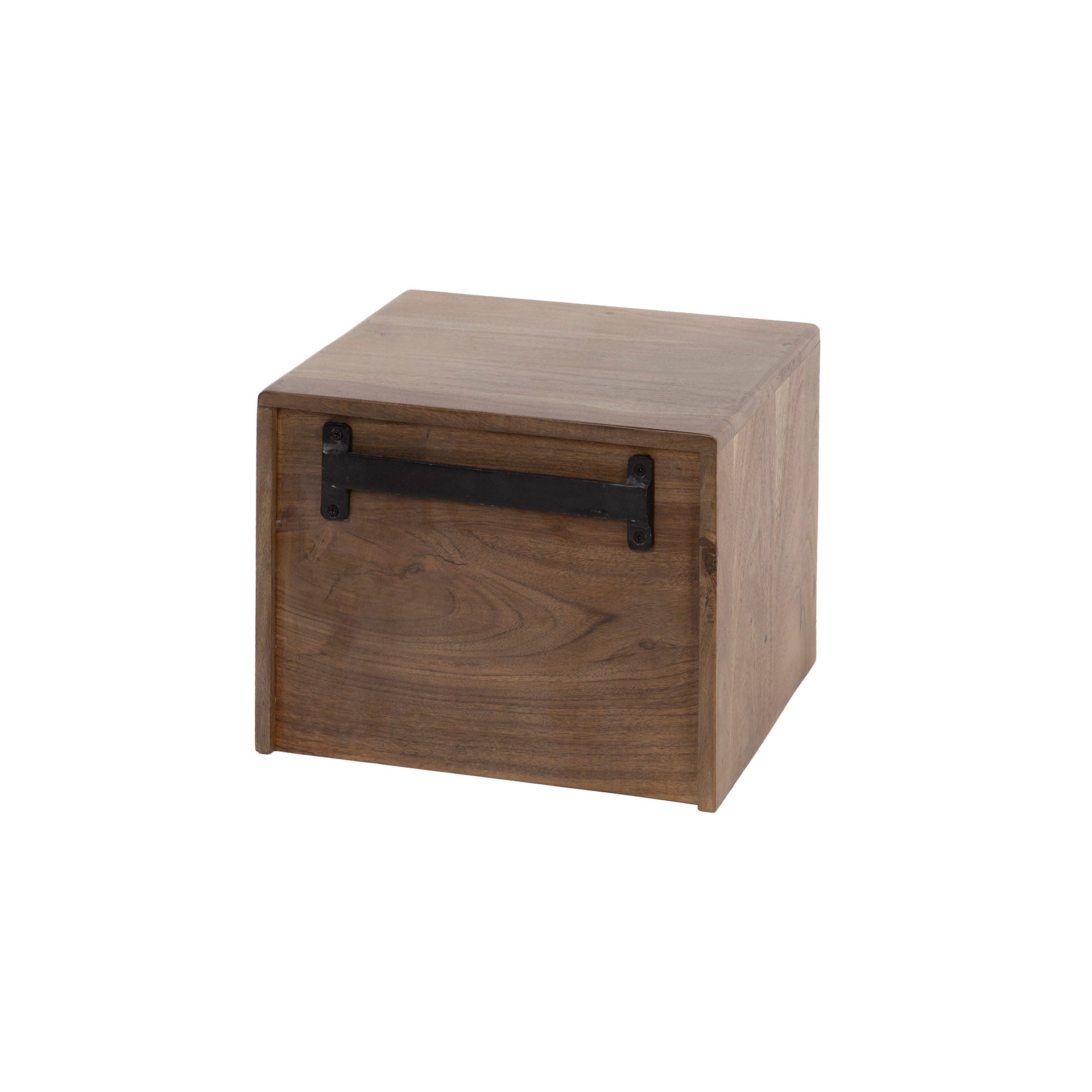 Nachtkastje Carve zwevend open vak 1 lade / Massief acacia bruin – afbeelding 7