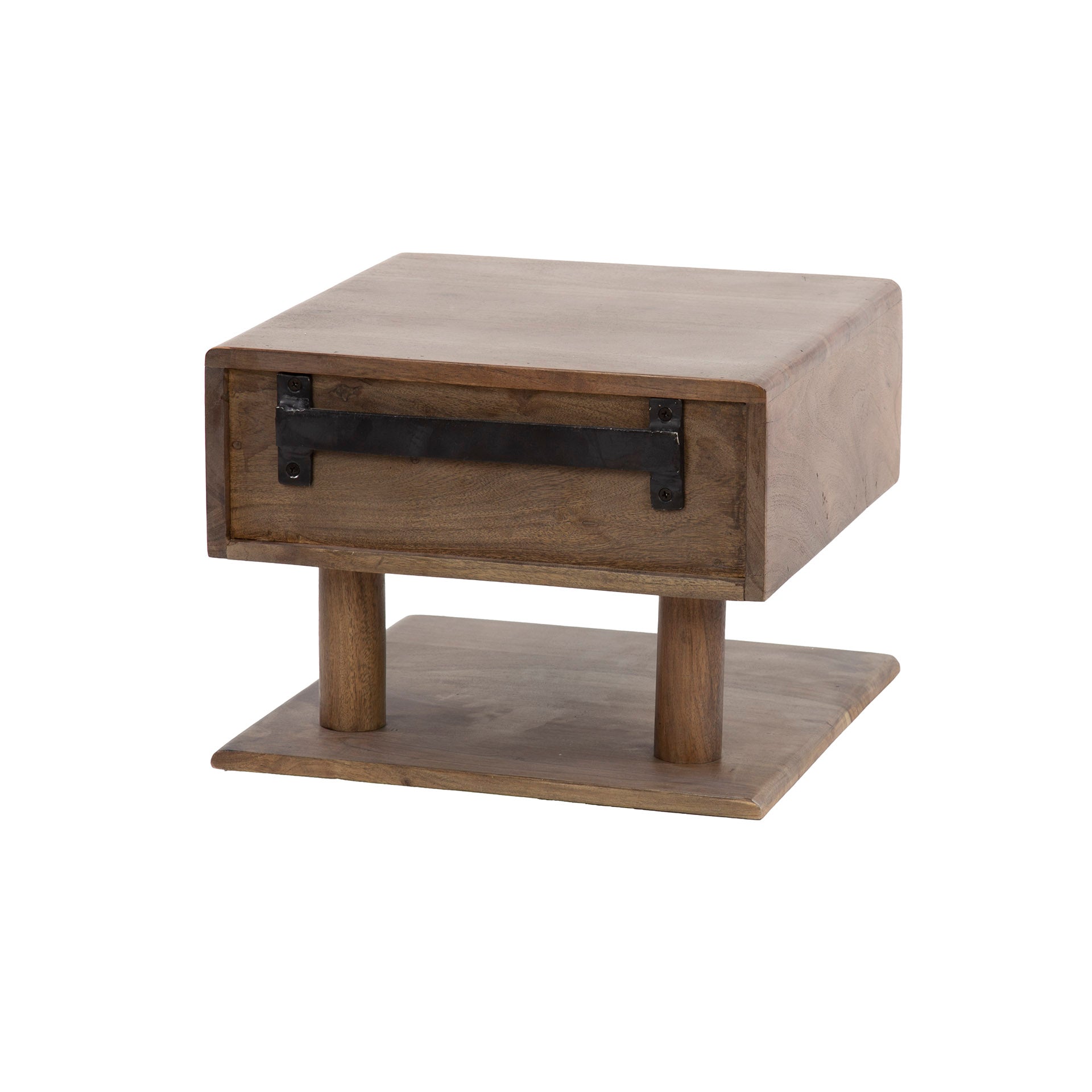Nachtkastje Carve Shelve zwevend 1 lade / Massief acacia bruin – afbeelding 7