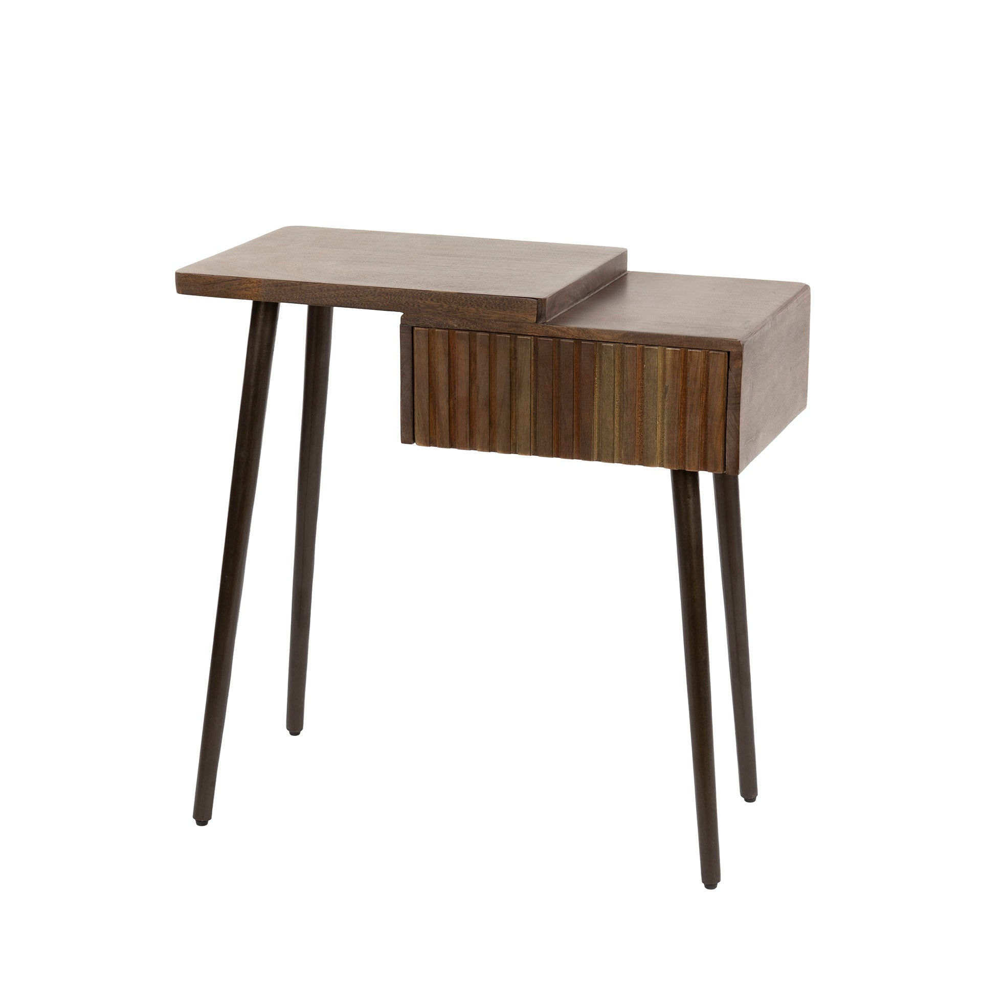 Nachtkastje Carve 1 lade links / Massief acacia bruin – afbeelding 5