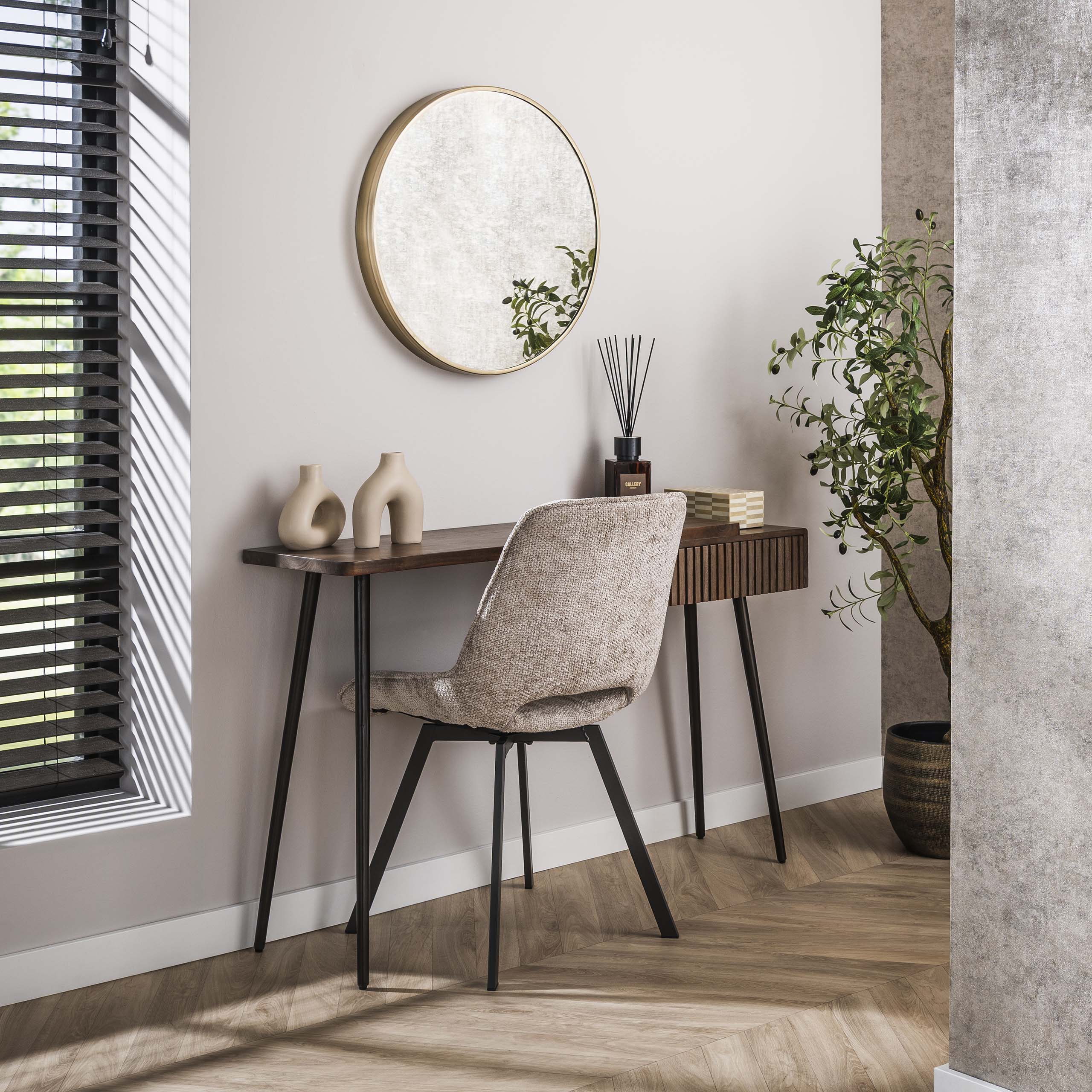 Hal-/kaptafel Carve 1 lade / Massief acacia bruin – afbeelding 1