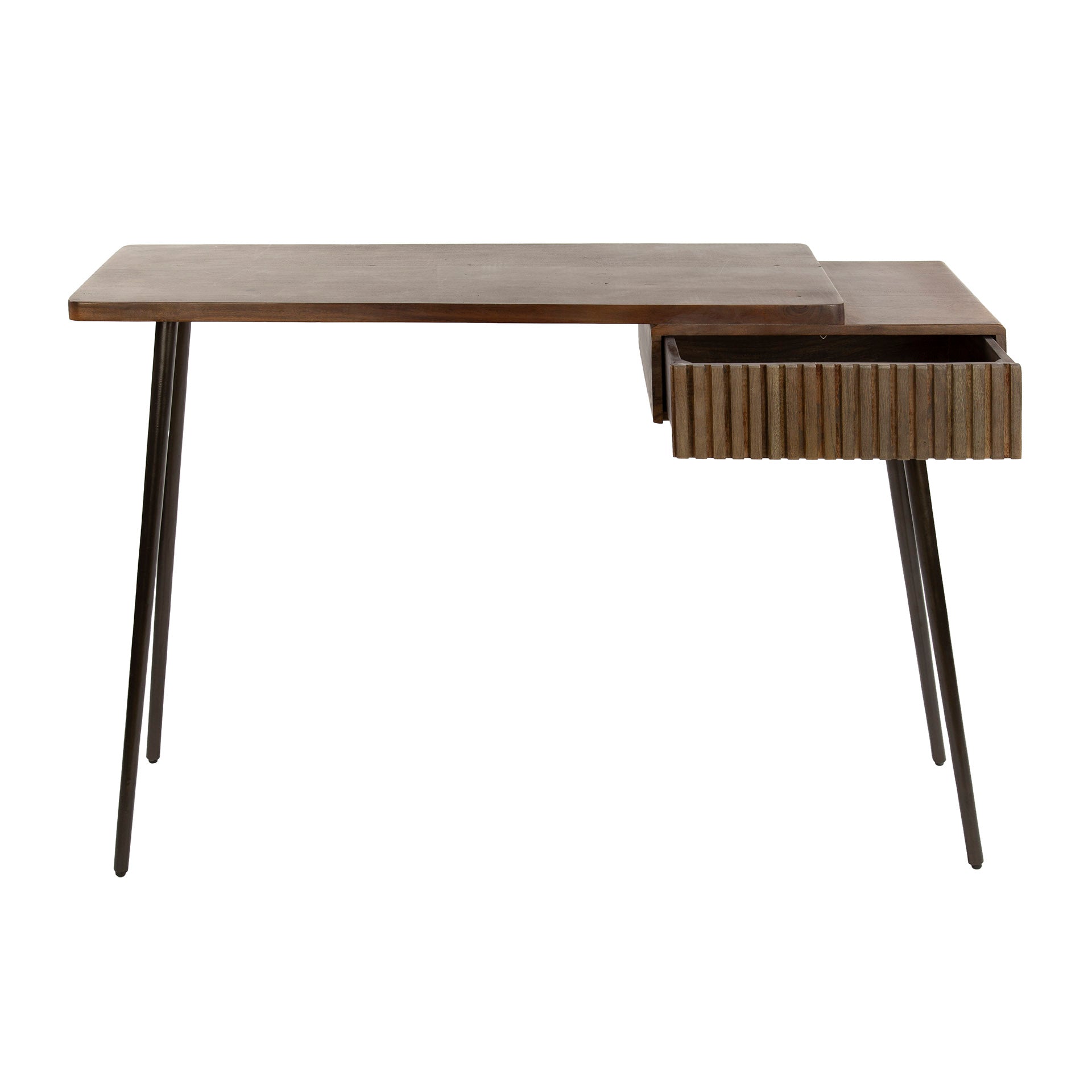Hal-/kaptafel Carve 1 lade / Massief acacia bruin – afbeelding 9