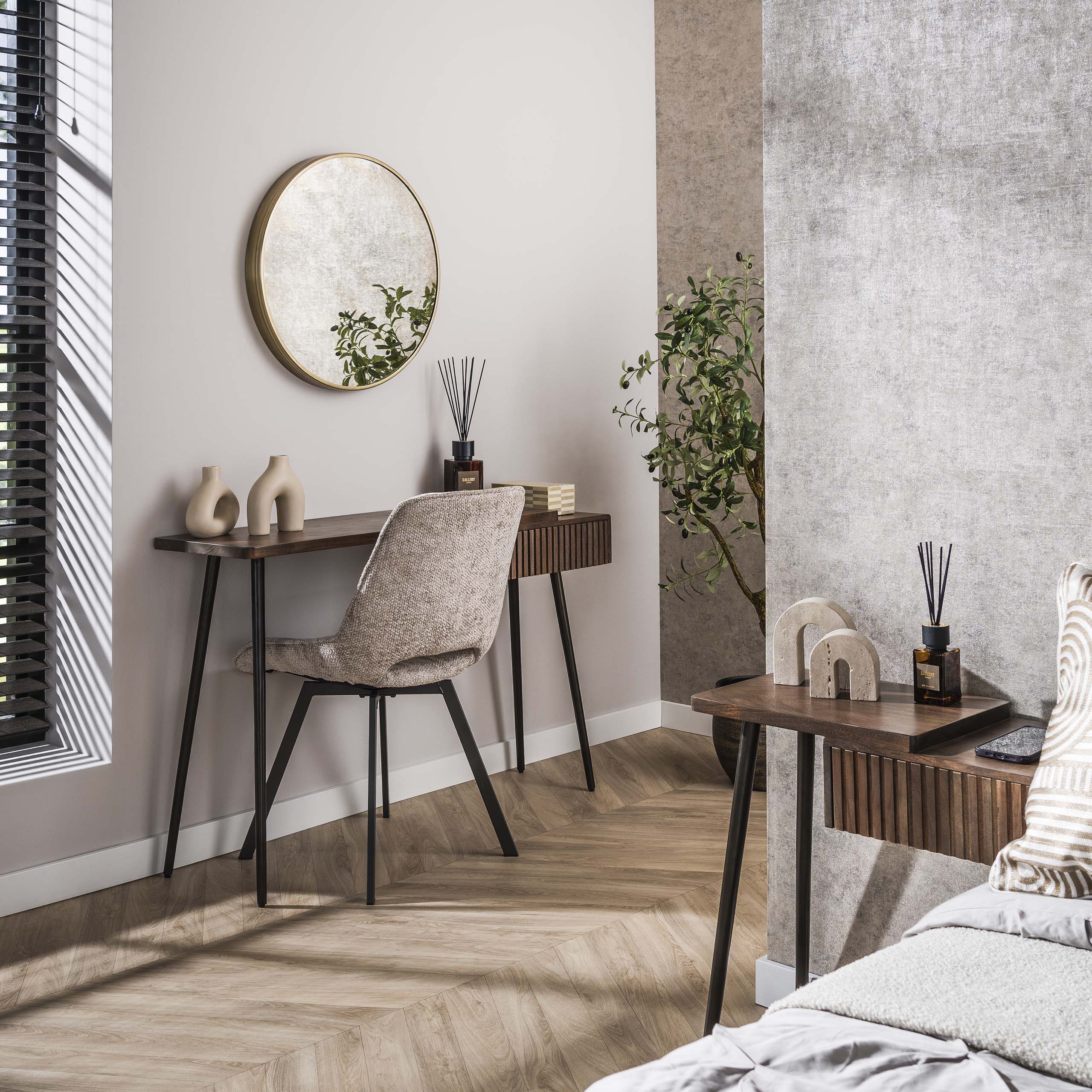 Hal-/kaptafel Carve 1 lade / Massief acacia bruin – afbeelding 4