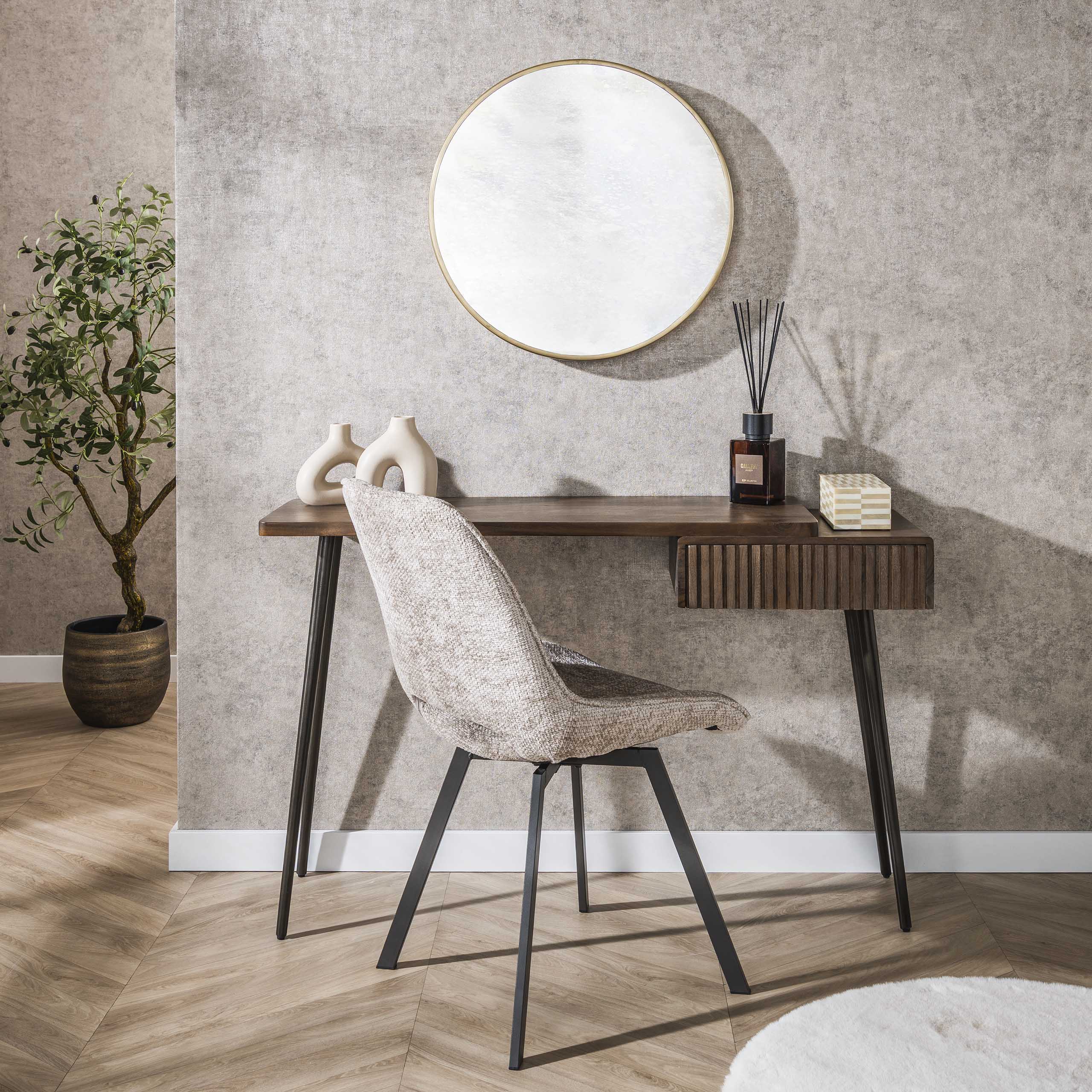 Hal-/kaptafel Carve 1 lade / Massief acacia bruin – afbeelding 5