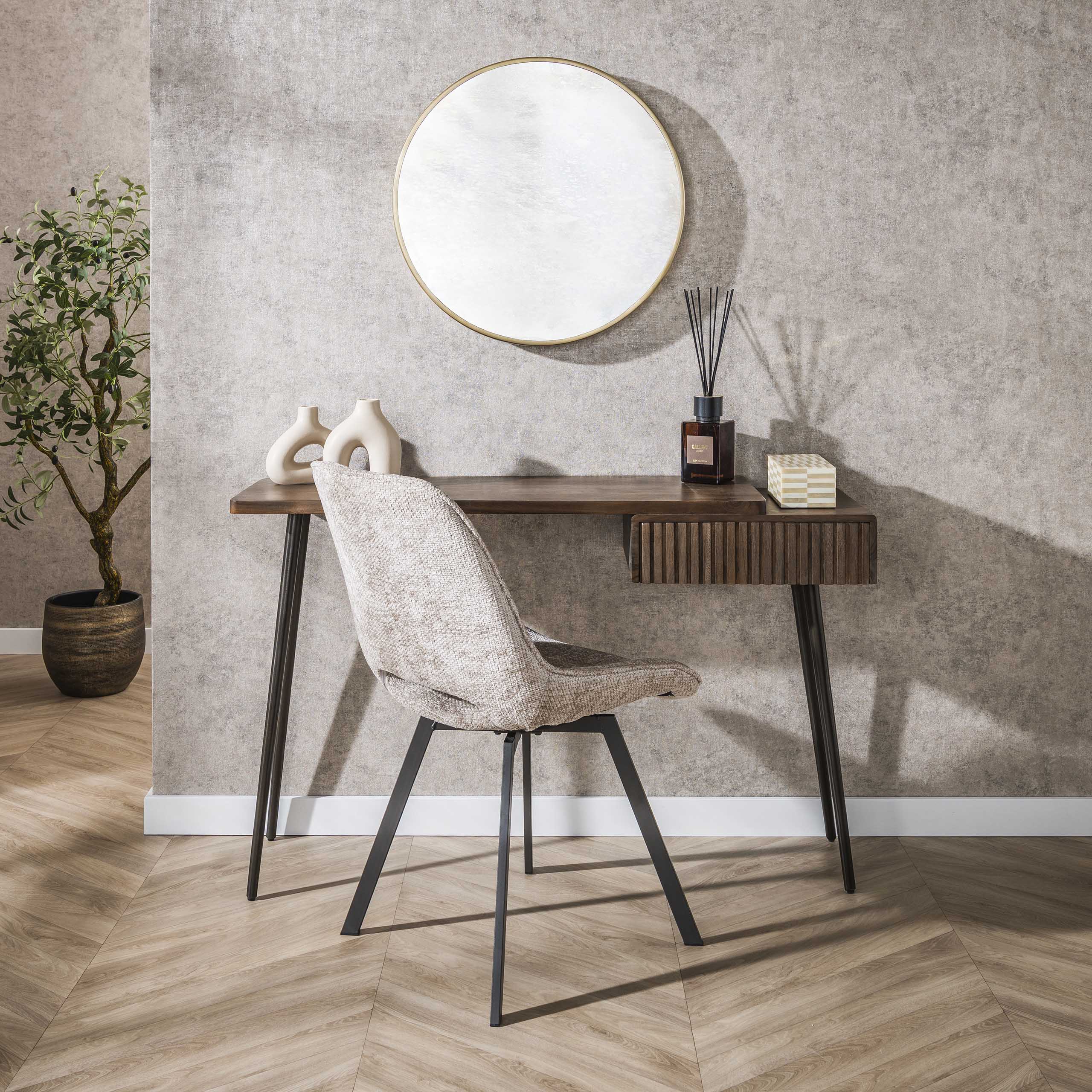 Hal-/kaptafel Carve 1 lade / Massief acacia bruin – afbeelding 7