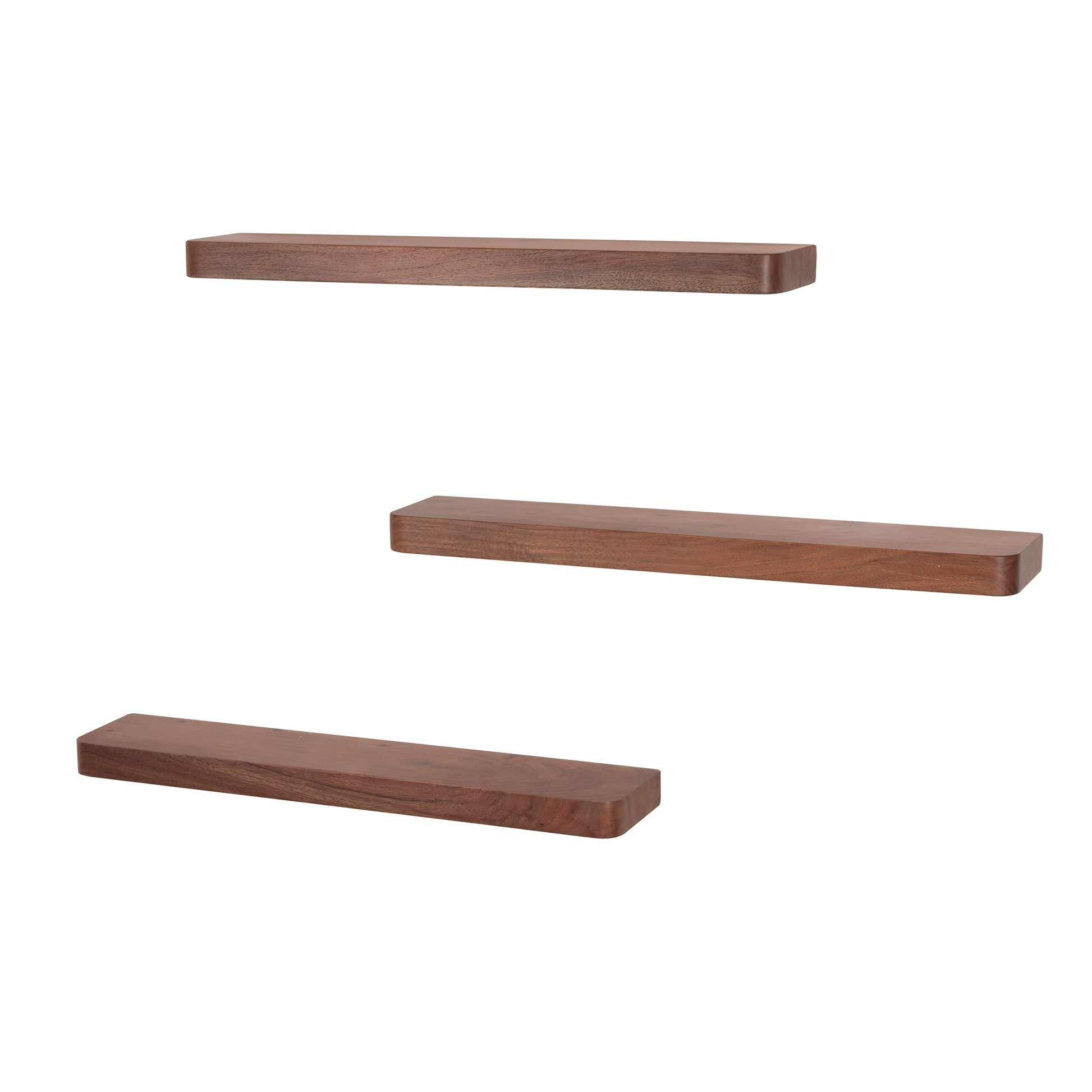 Wandplank Carve 60cm set van 3 / Massief acacia bruin – afbeelding 3